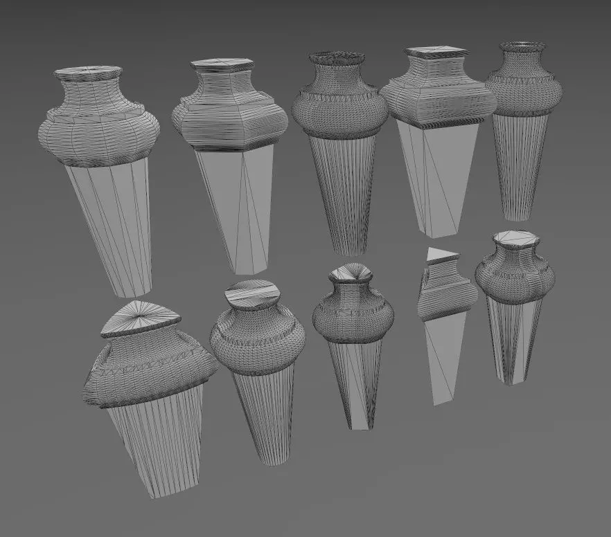 Nightstand chest table bun foot collection 3D print model_10