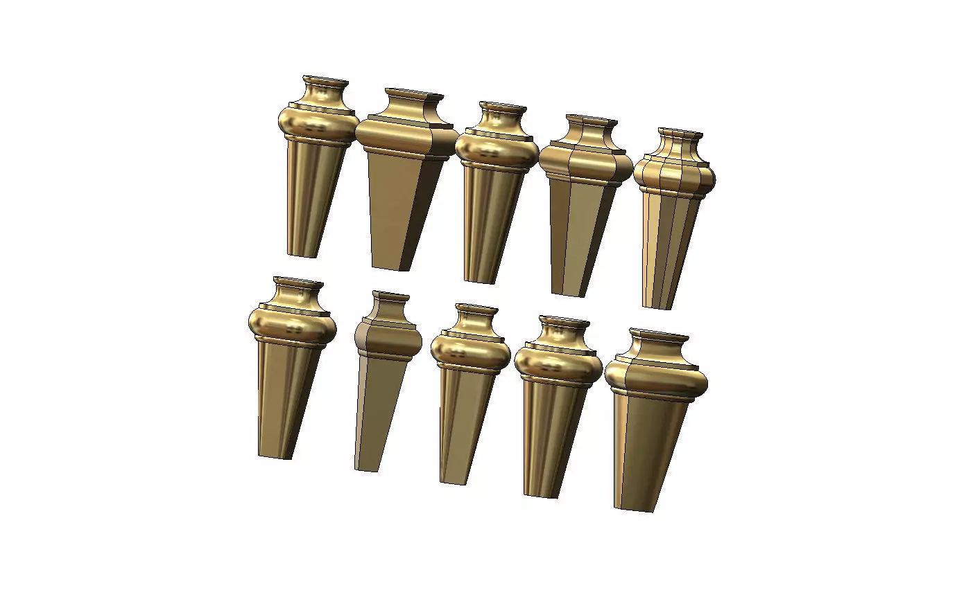 Nightstand chest table bun foot collection 3D print model_8