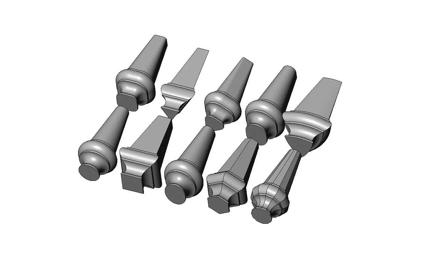 Nightstand chest table bun foot collection 3D print model_4