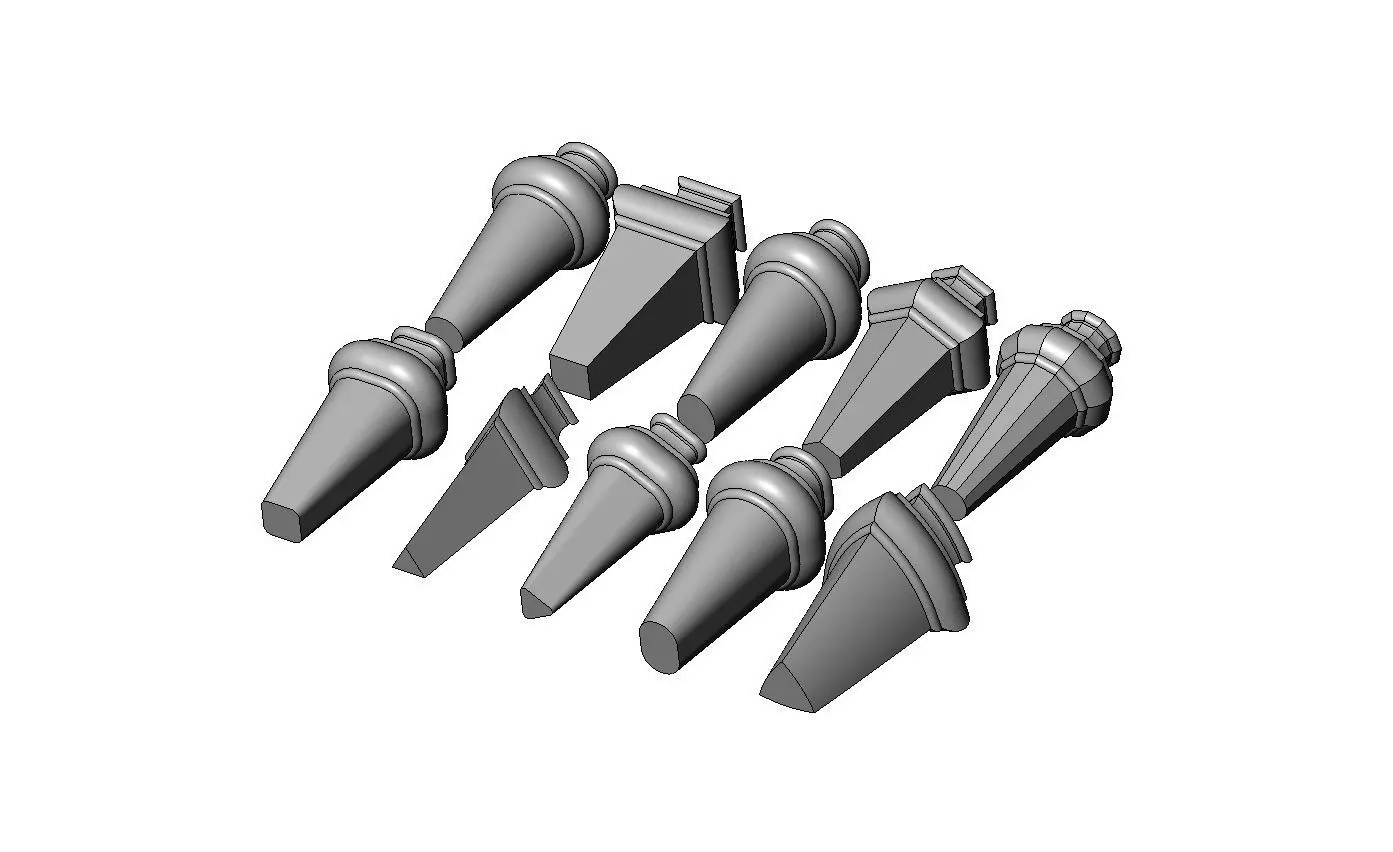 Nightstand chest table bun foot collection 3D print model_2