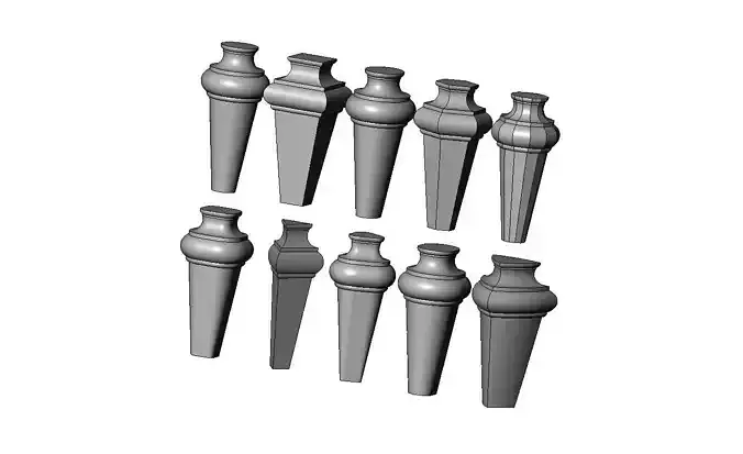 Nightstand chest table bun foot collection