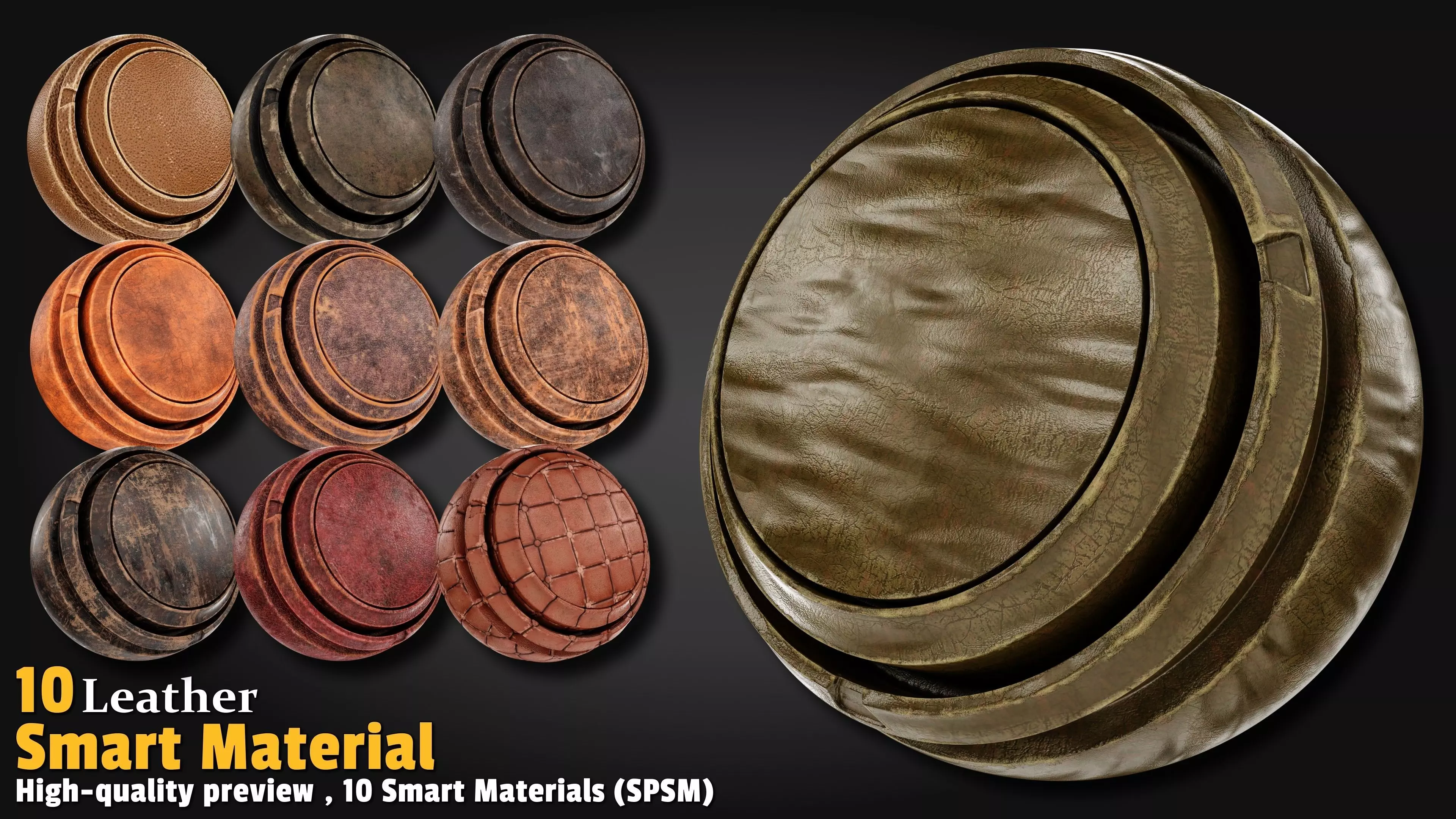 Leather Smart Material Substance 3d Painter Texture_0