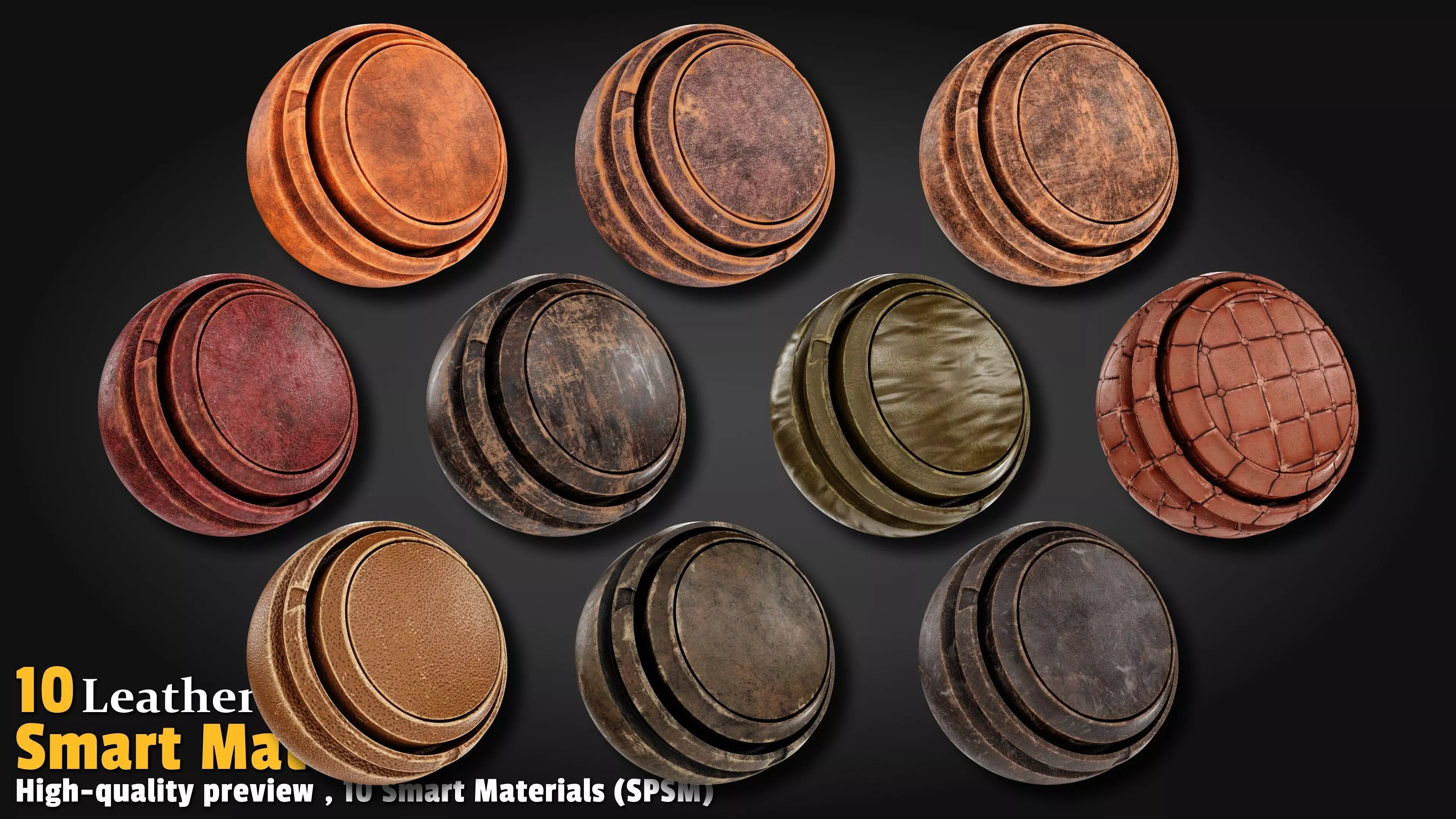 Leather Smart Material Substance 3d Painter Texture_5