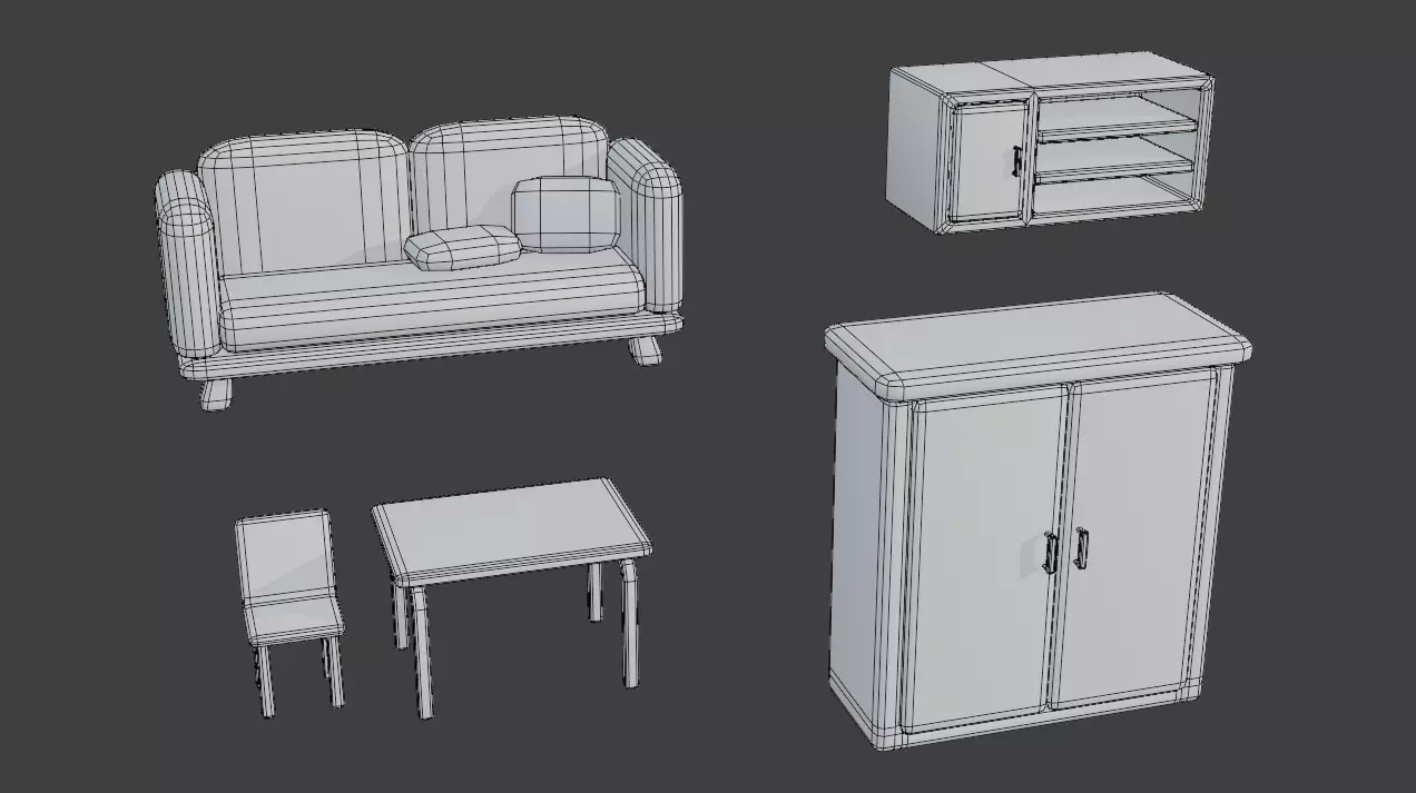 furniture free Free low-poly 3D model_7