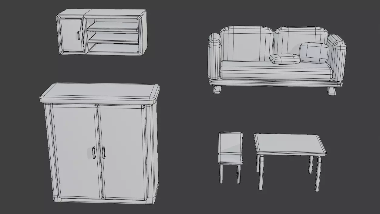 furniture free Free low-poly 3D model_6