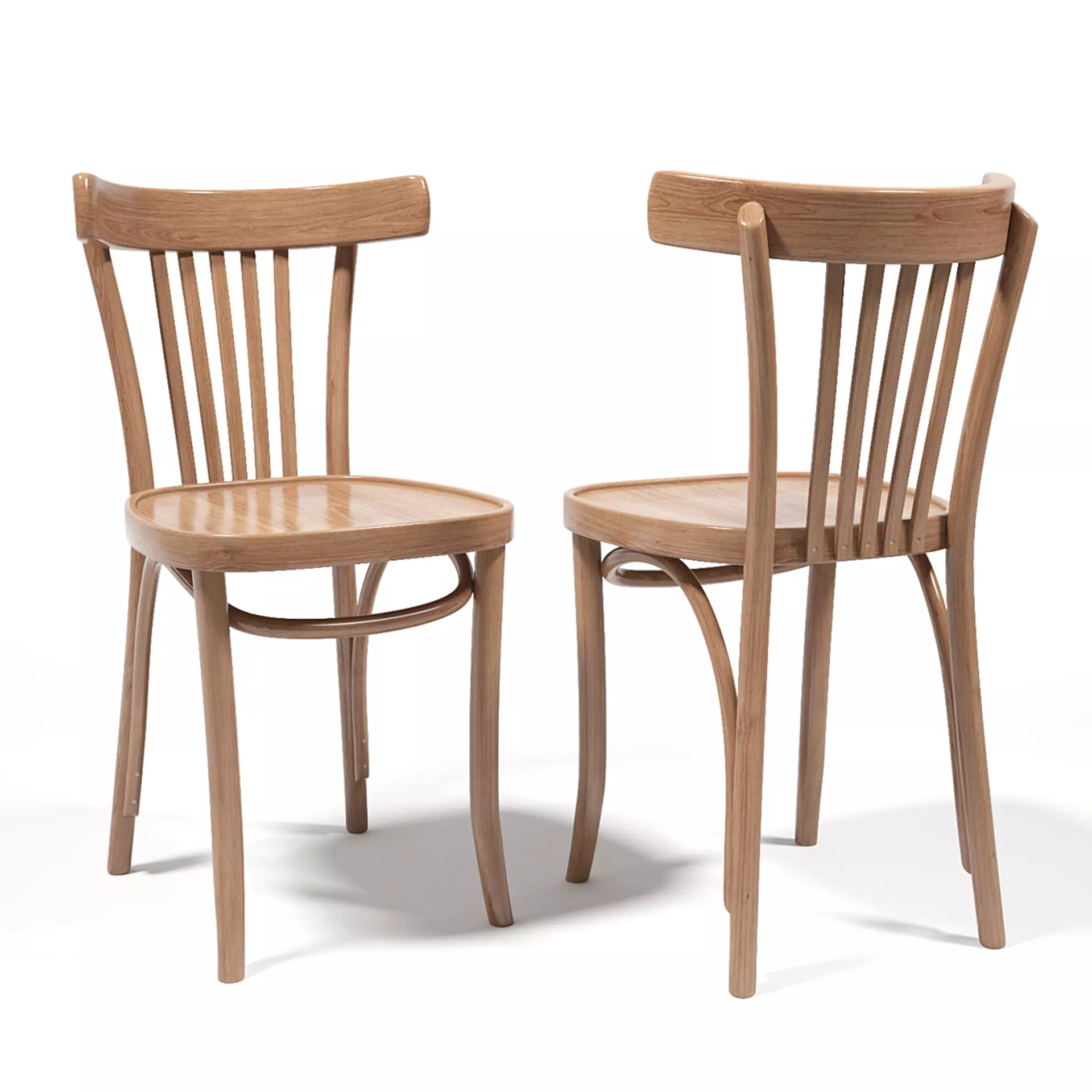 Thonet and   chairs set 3D model_4
