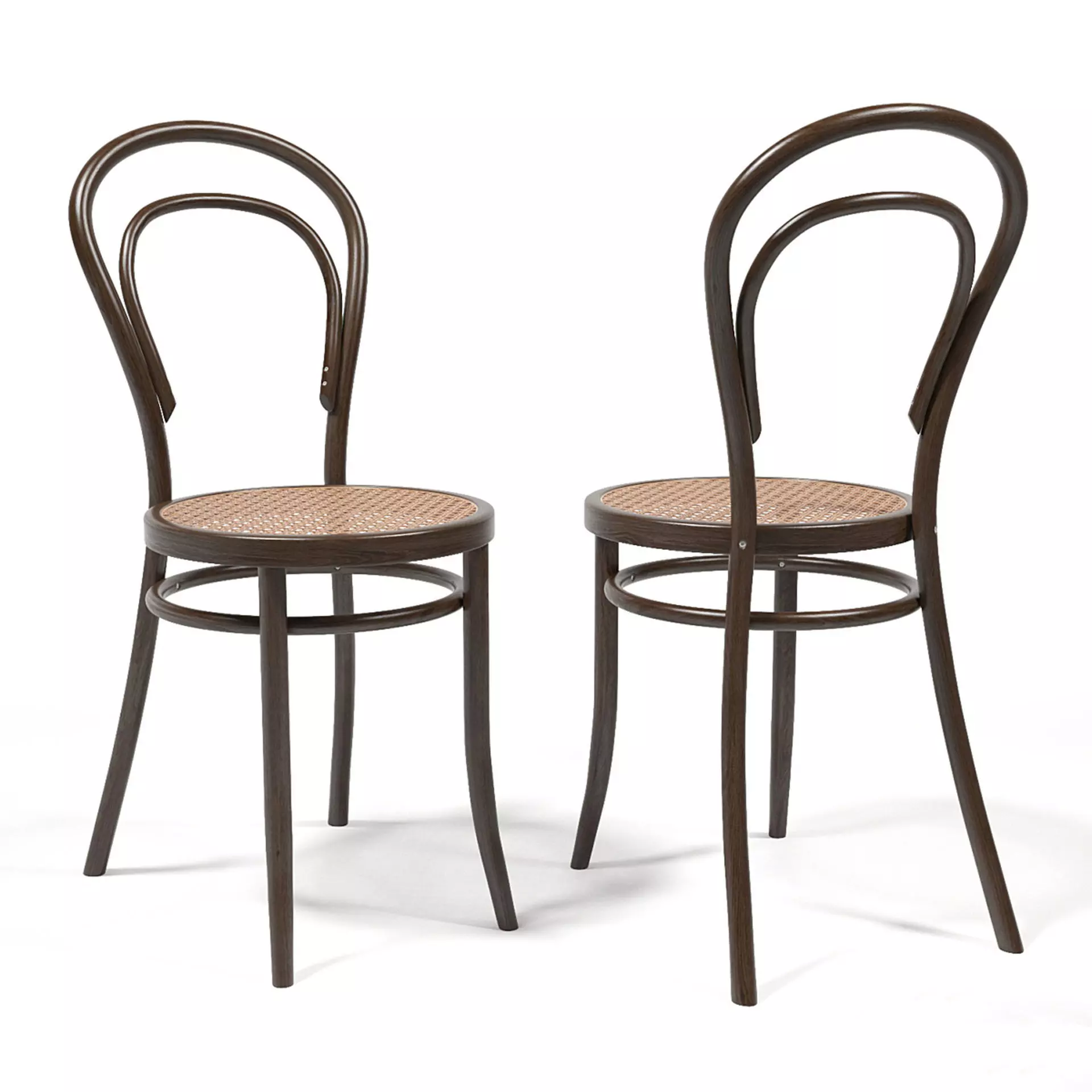 Thonet and   chairs set 3D model_3