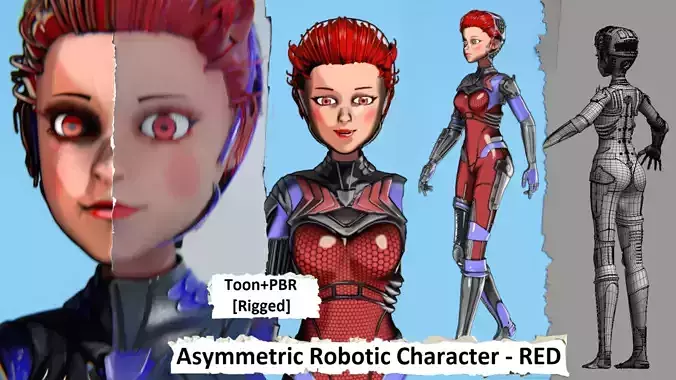 Asymmetric Robotic Character RED