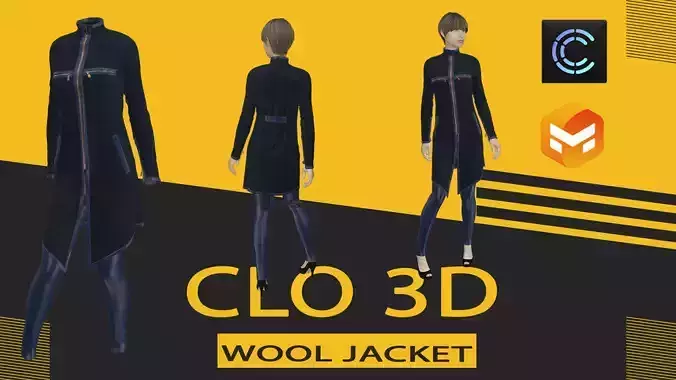 Wool Jacket Marvelous Designer or Clo3D ZPRJ
