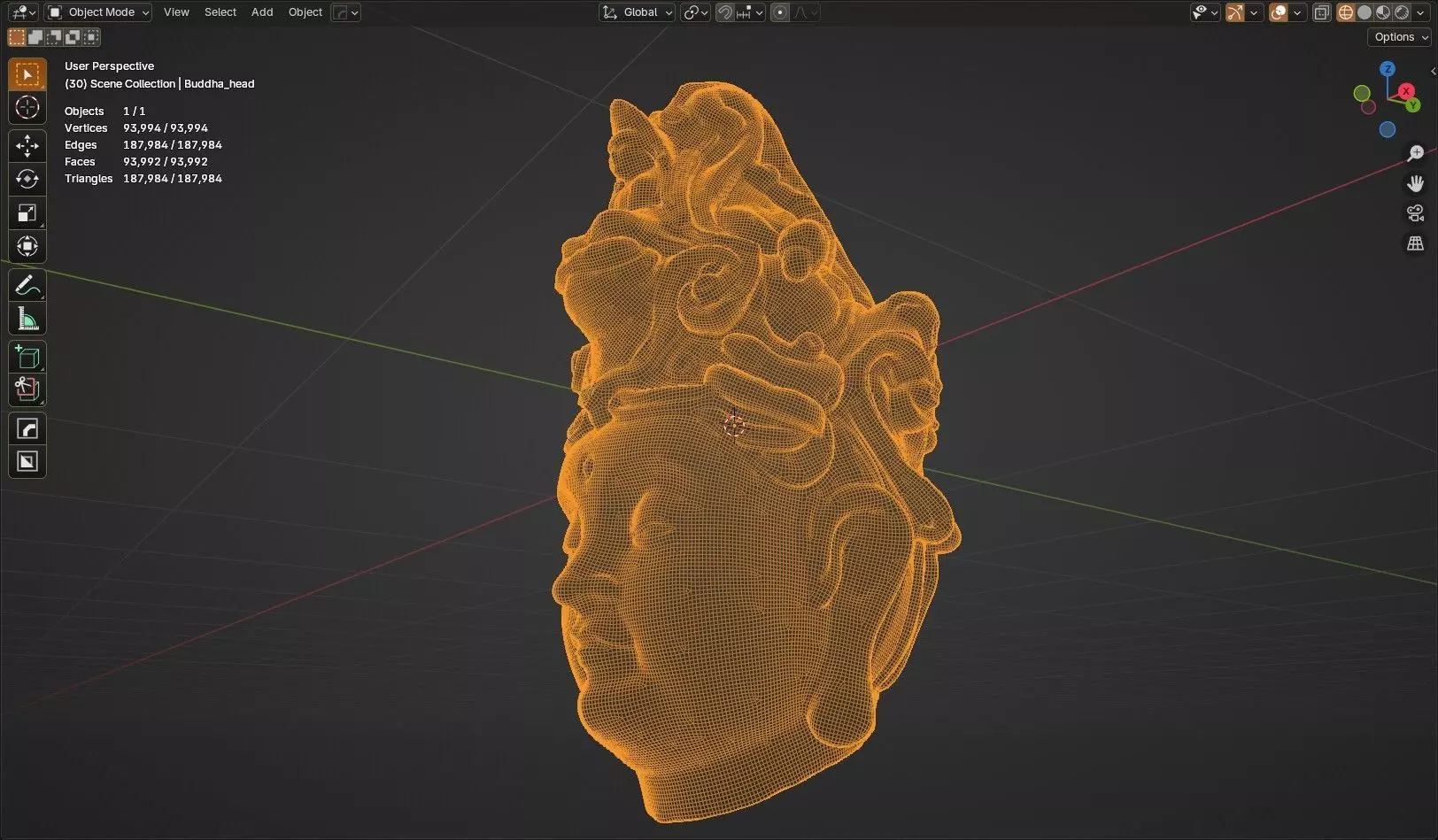 Buddha head 3D model_12