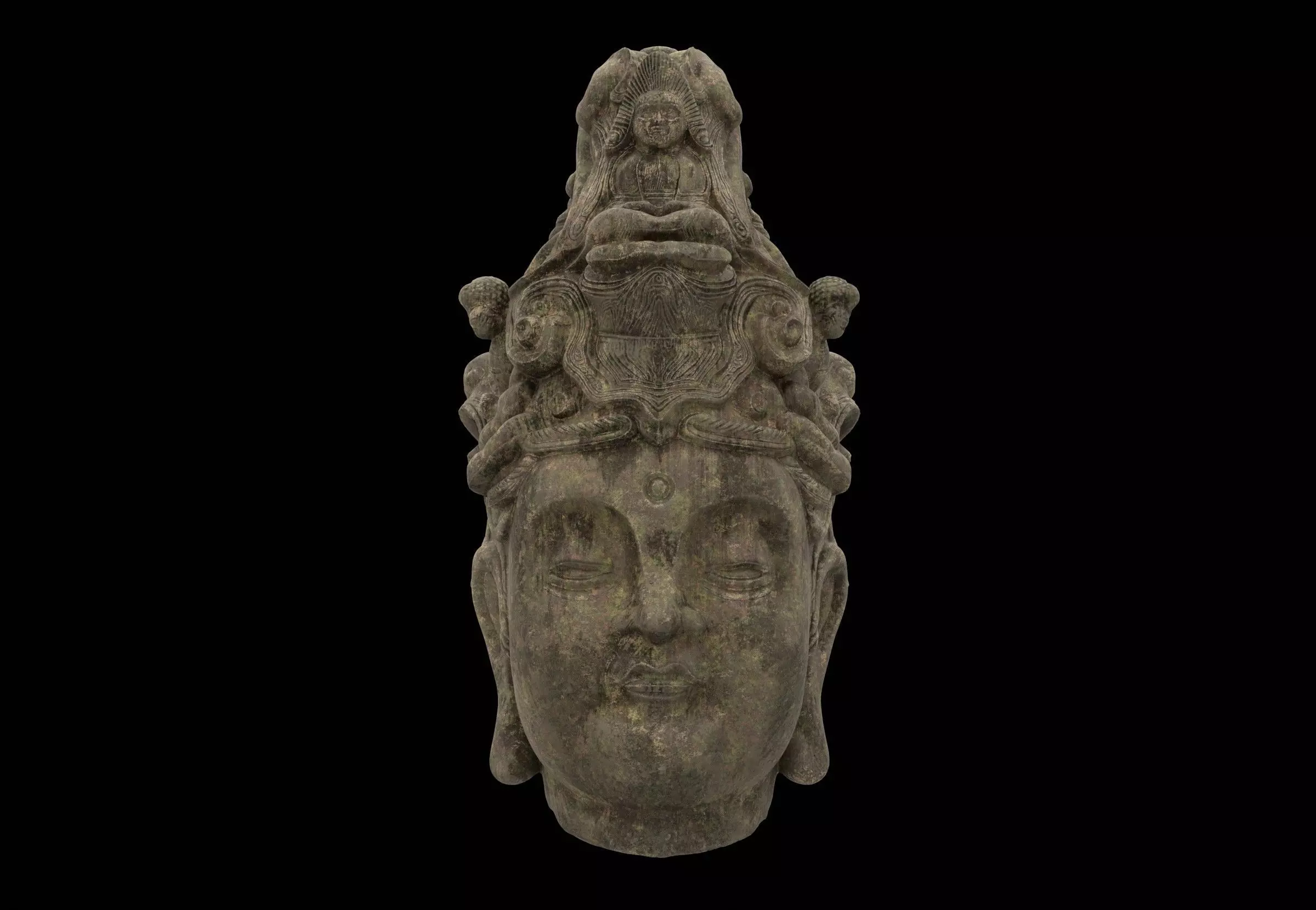 Buddha head 3D model_4