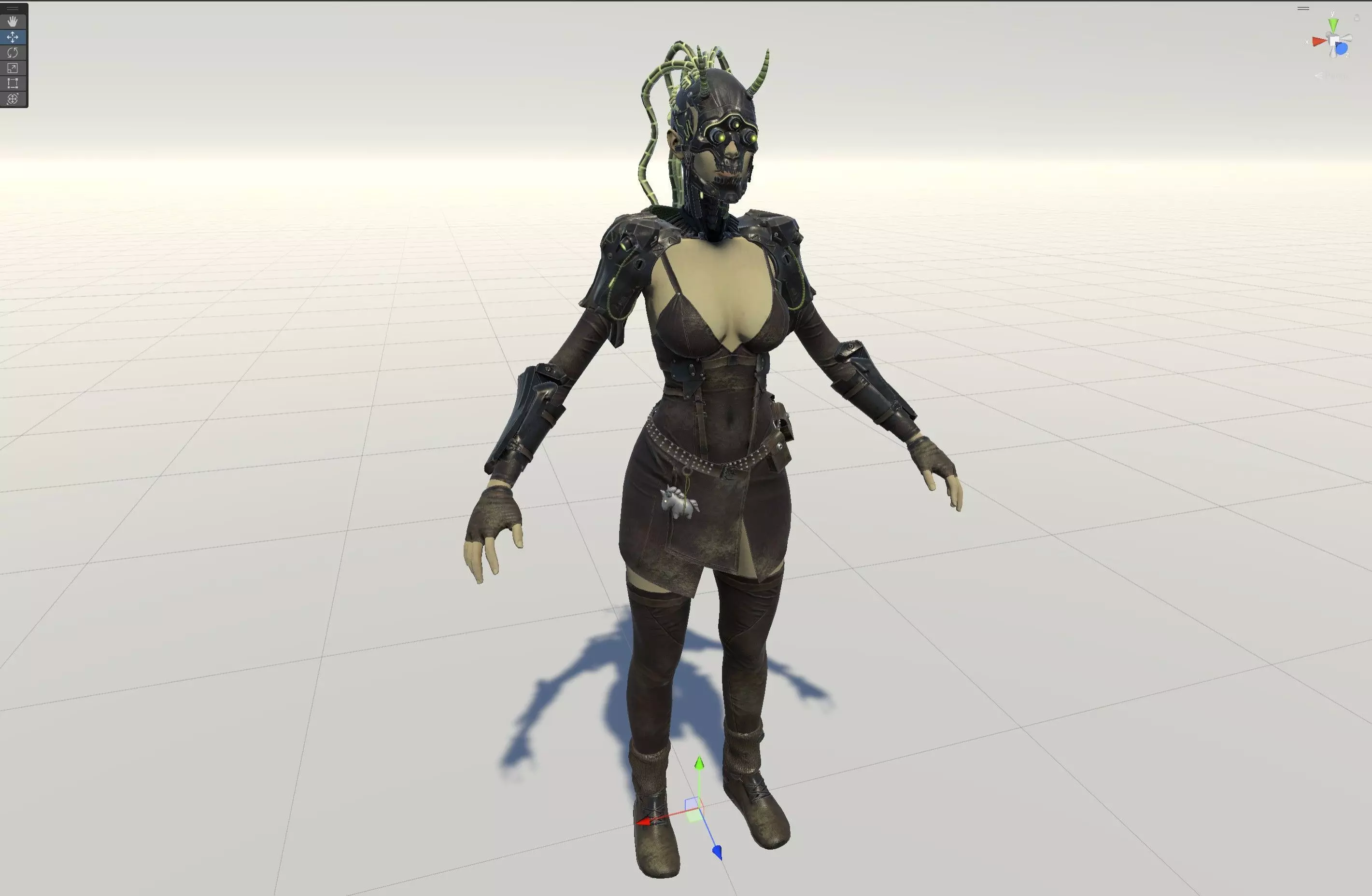 CyberGirl Low-poly 3D model_16