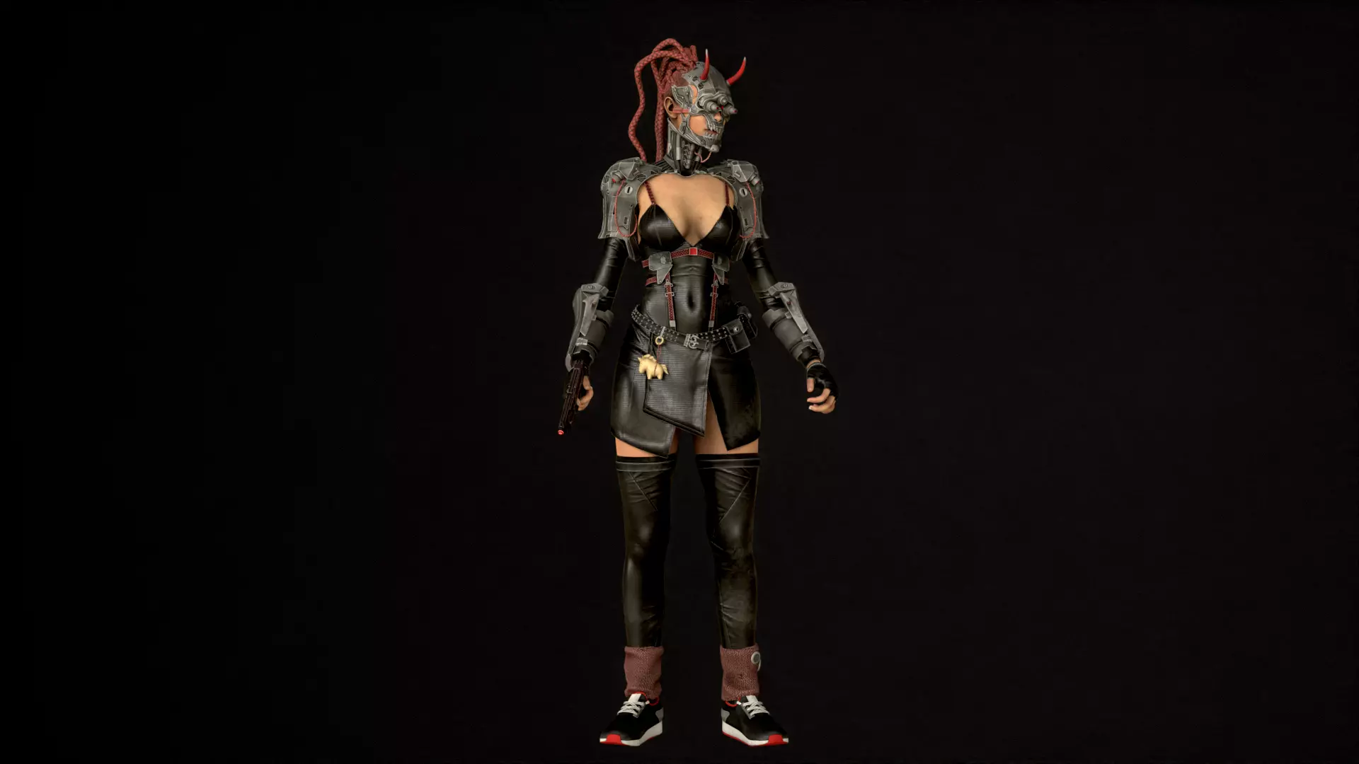 CyberGirl Low-poly 3D model_39