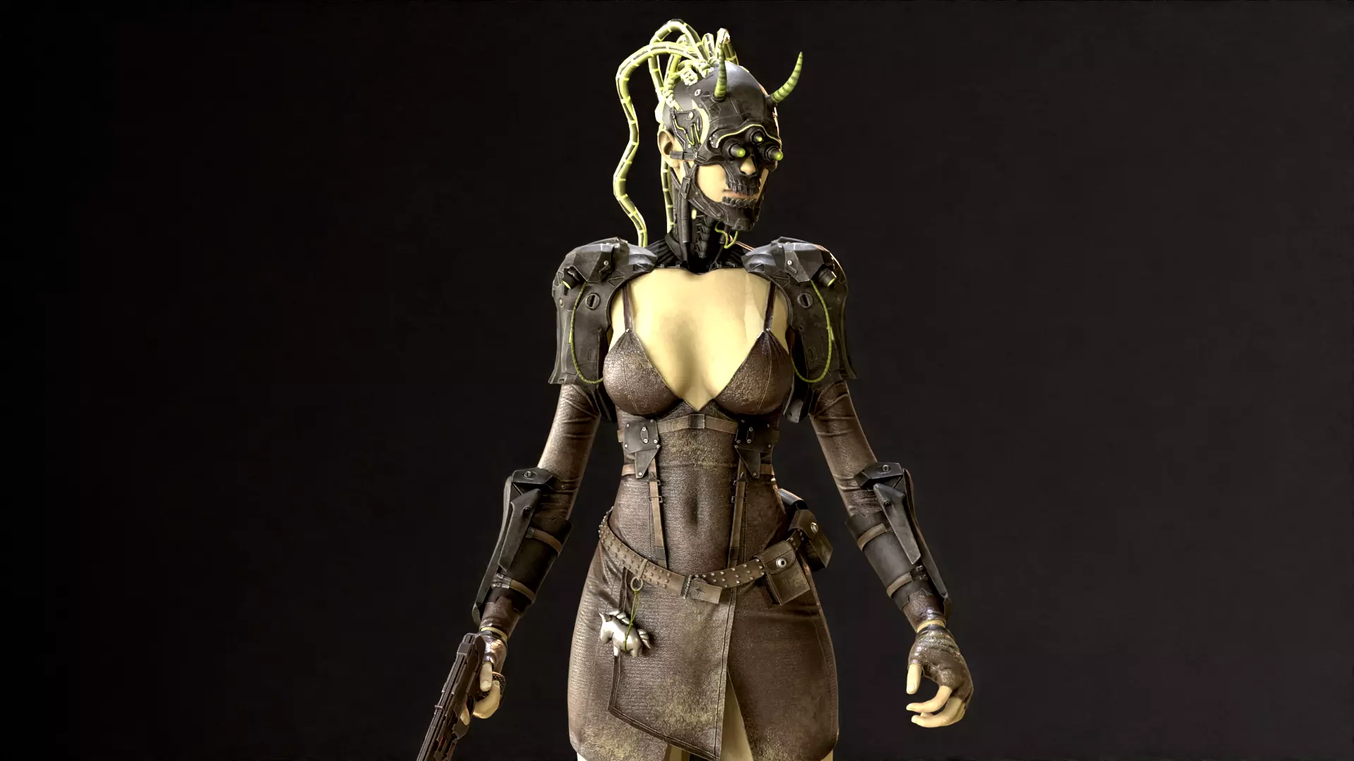 CyberGirl Low-poly 3D model_44