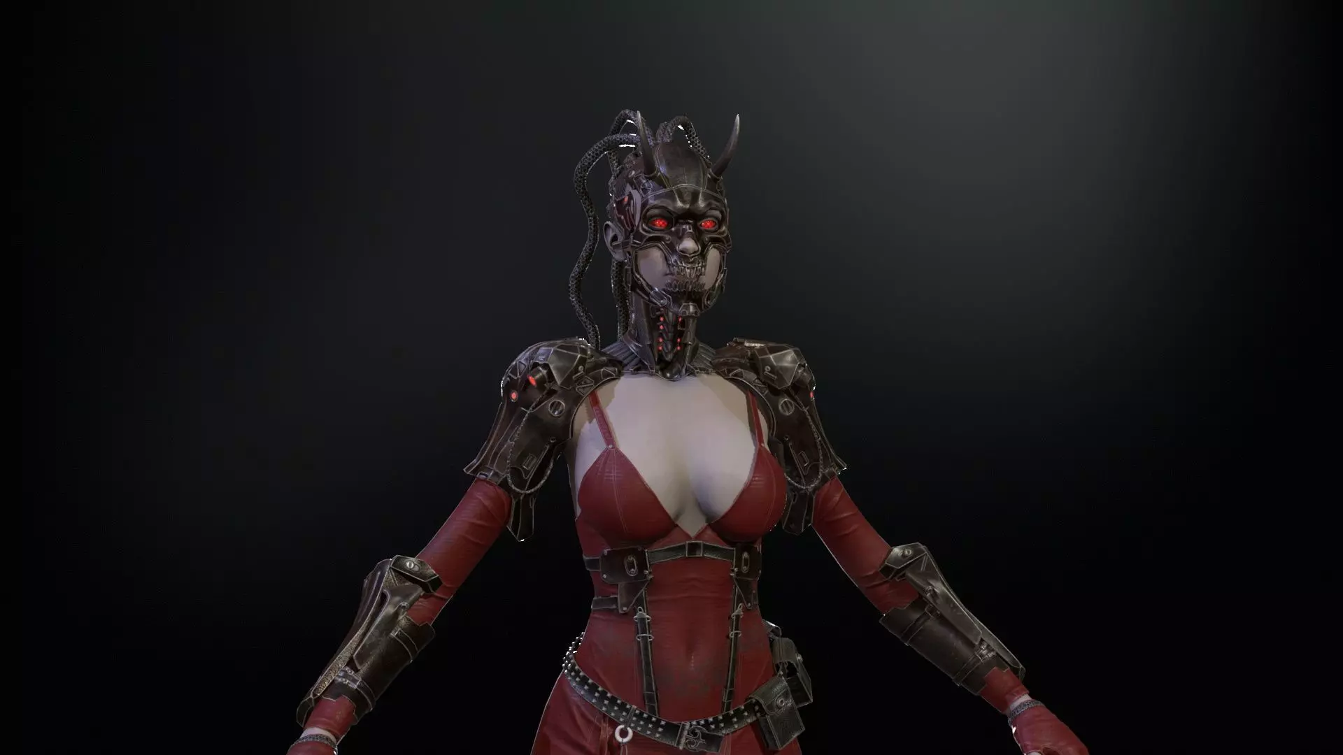 CyberGirl Low-poly 3D model_13