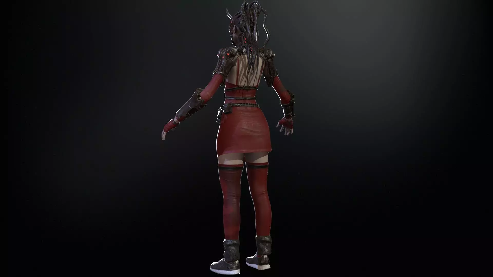 CyberGirl Low-poly 3D model_20