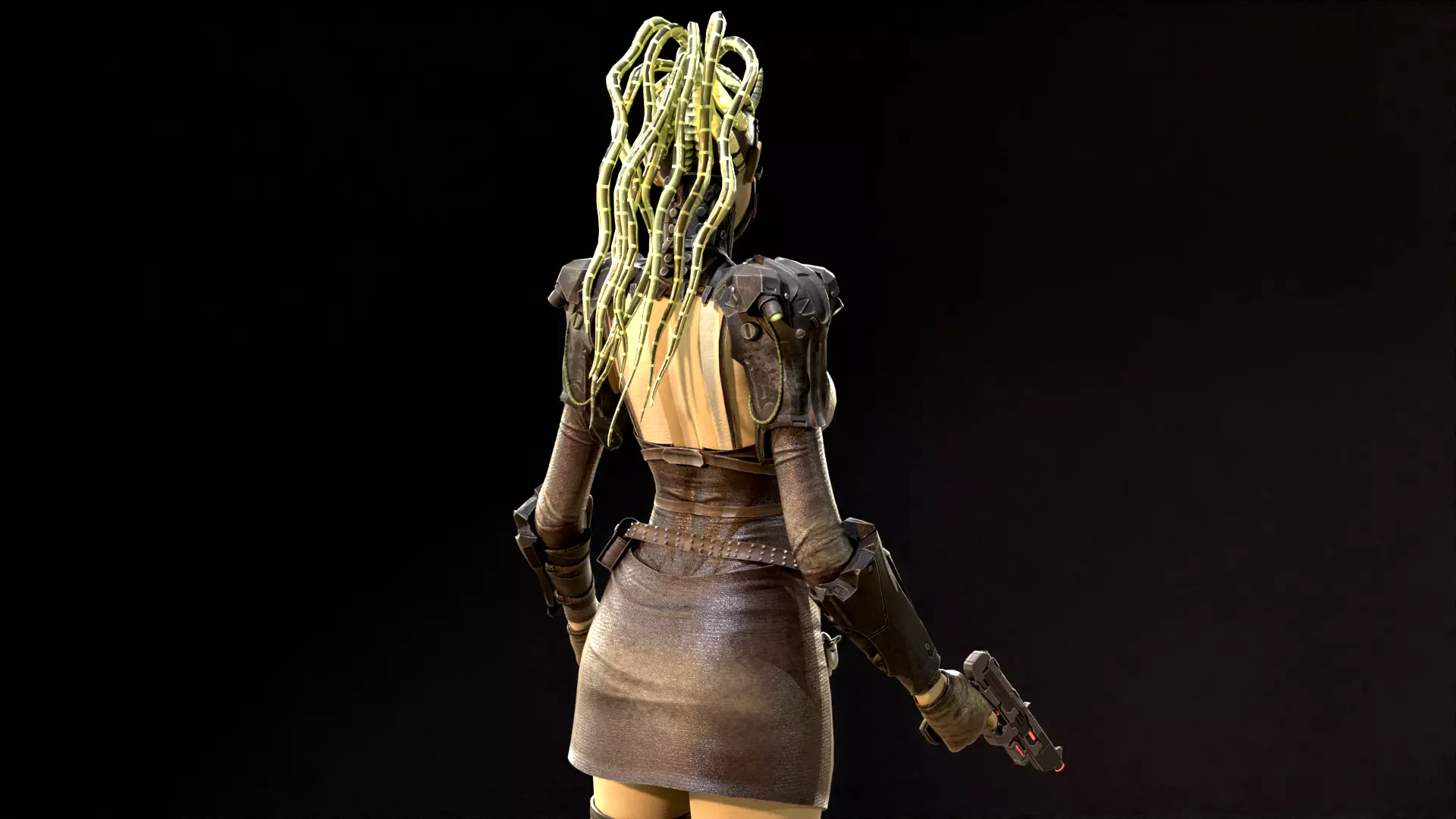 CyberGirl Low-poly 3D model_41