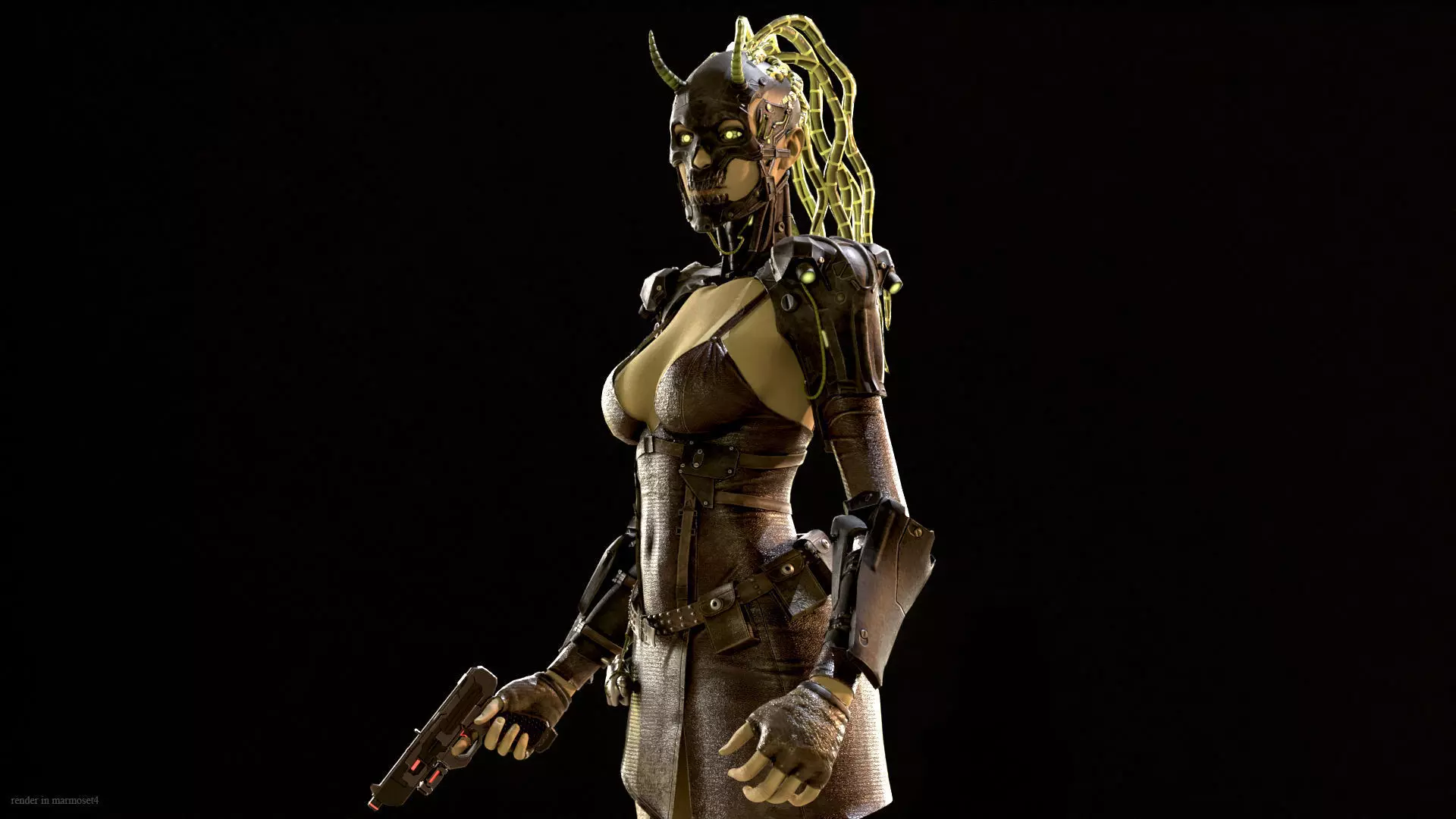 CyberGirl Low-poly 3D model_22