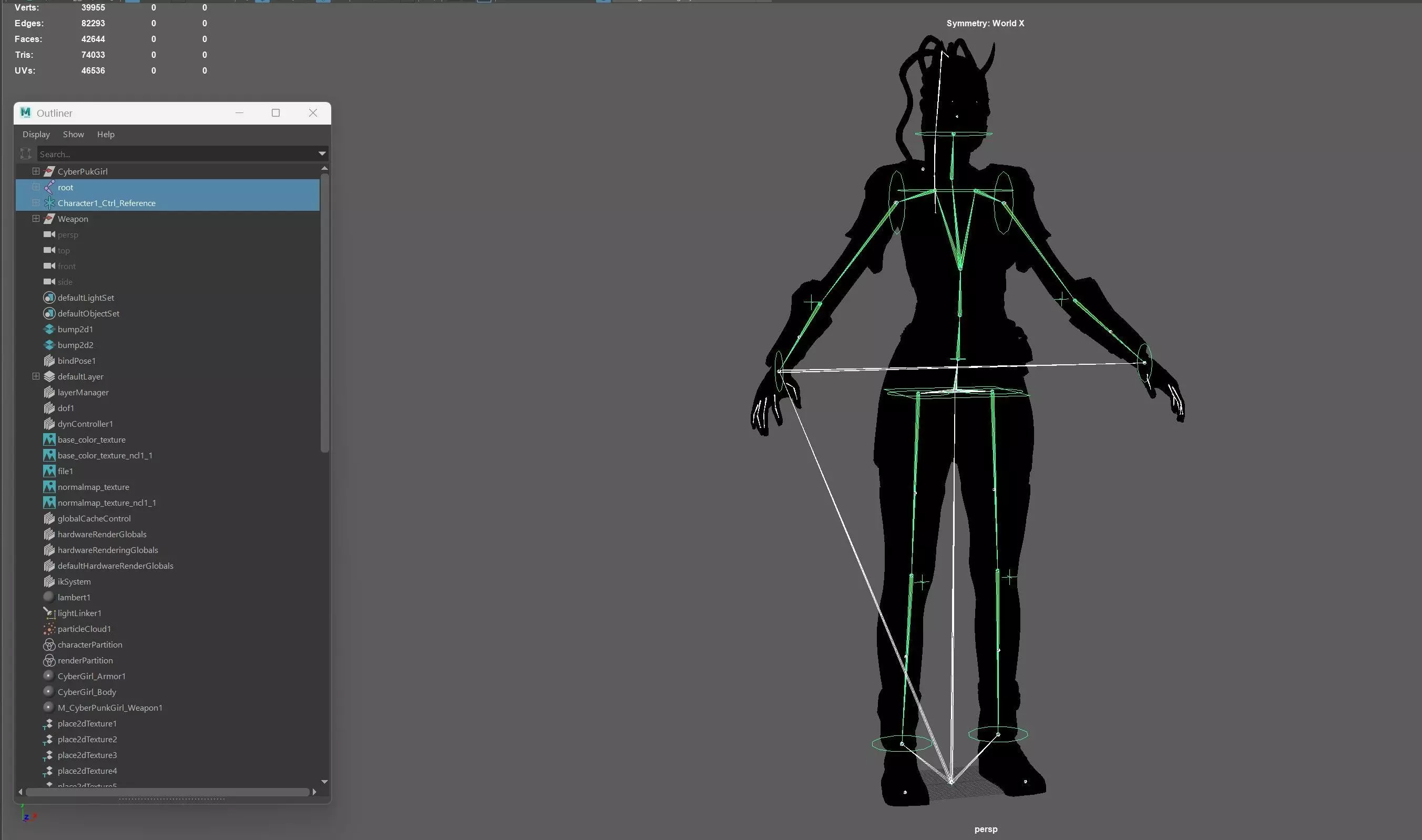 CyberGirl Low-poly 3D model_28