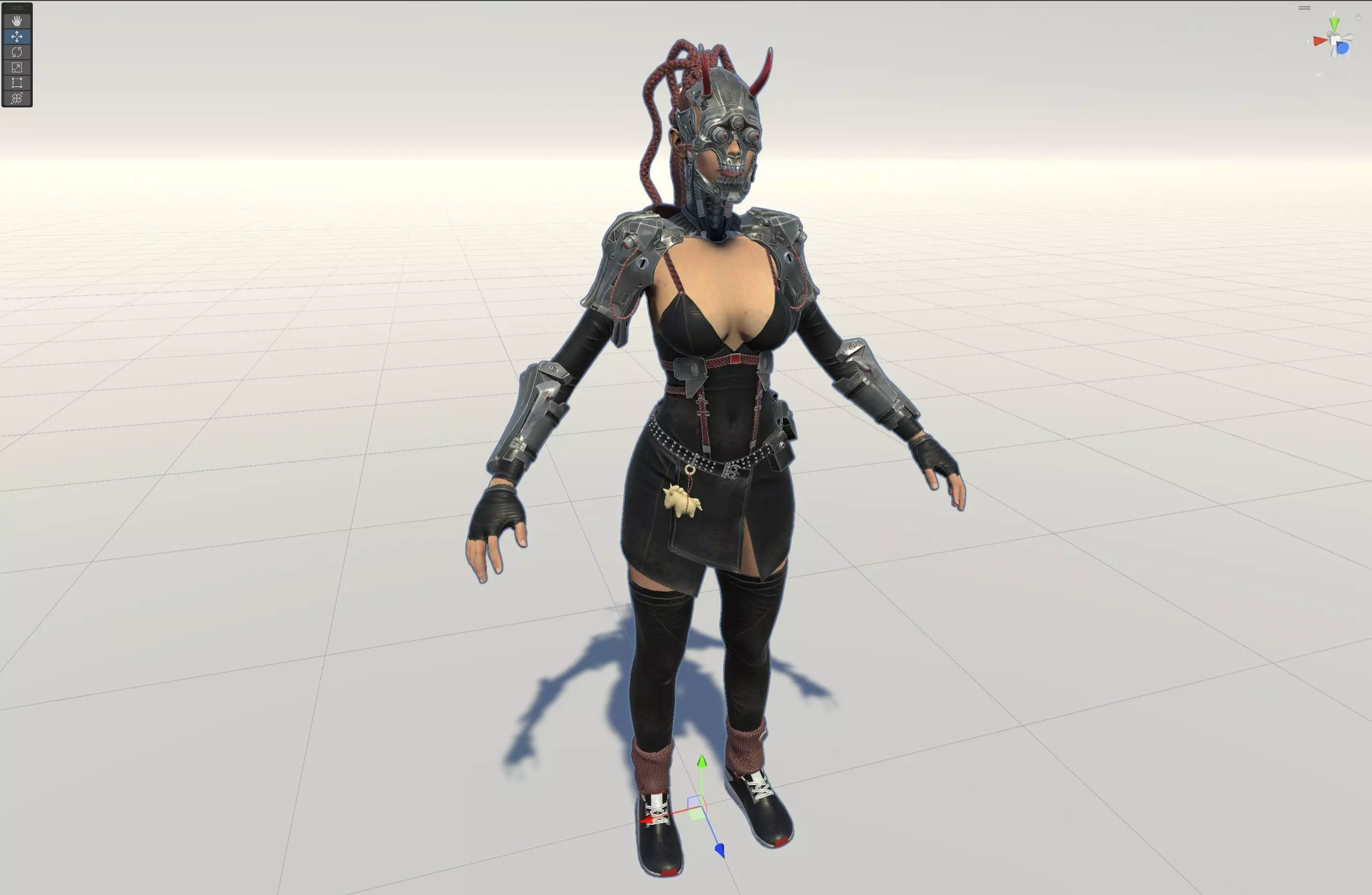 CyberGirl Low-poly 3D model_34