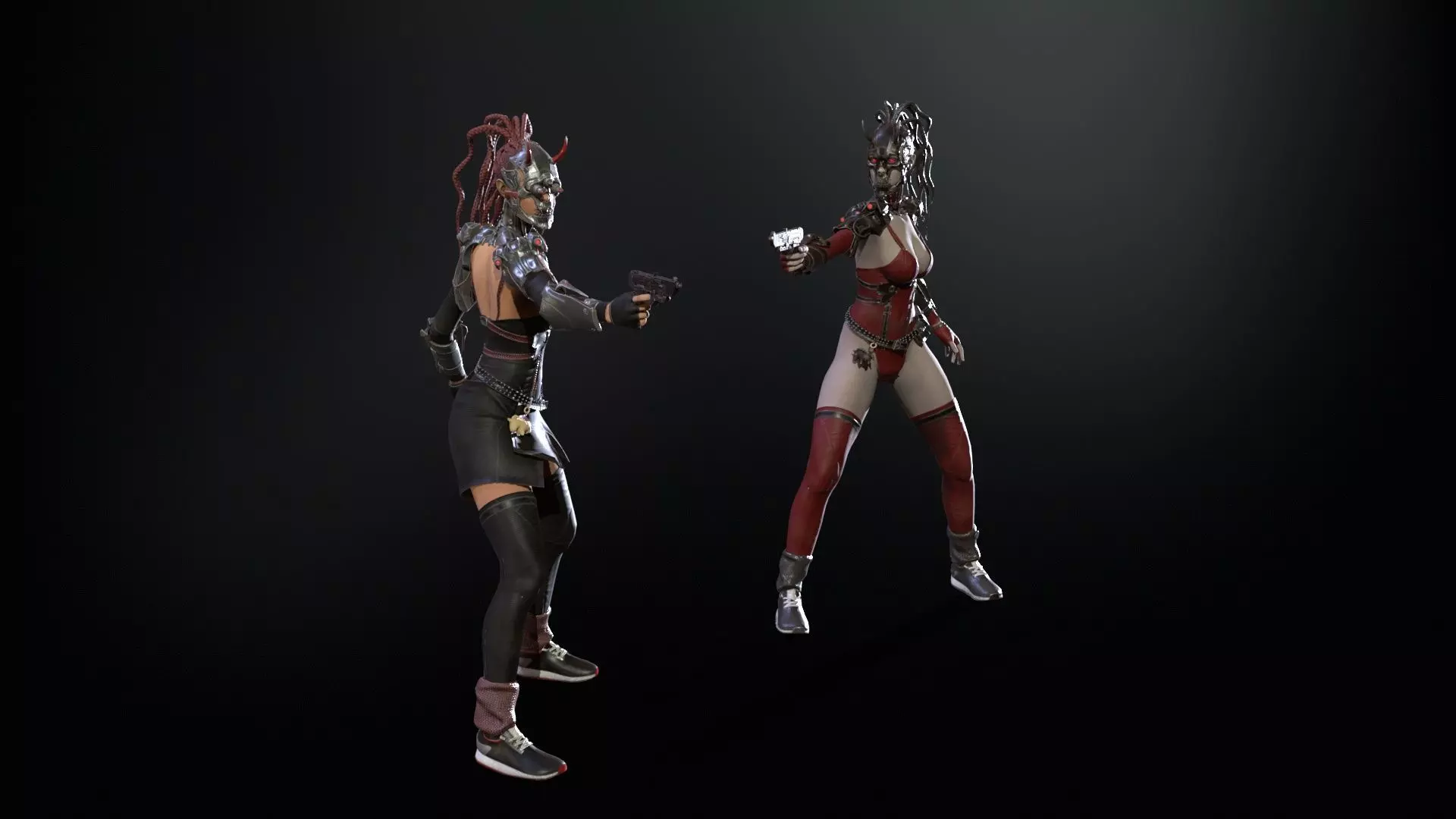 CyberGirl Low-poly 3D model_6