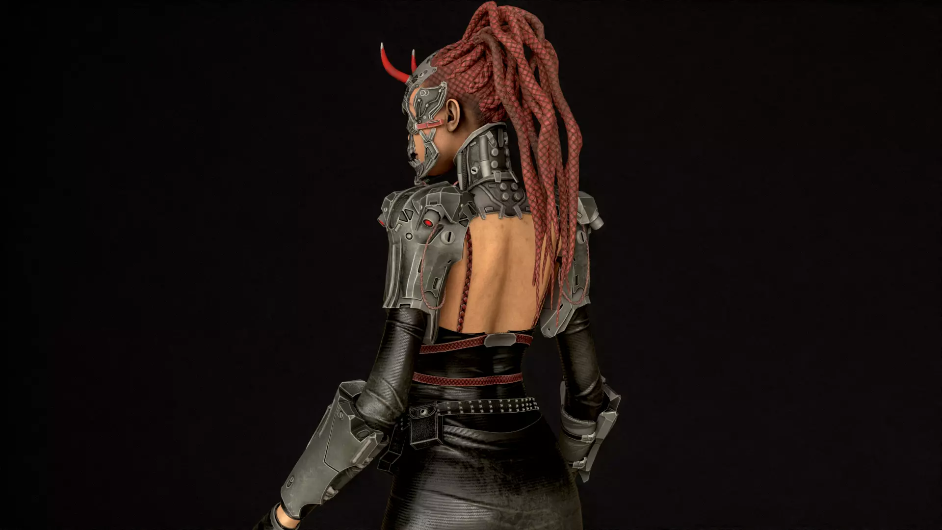 CyberGirl Low-poly 3D model_38