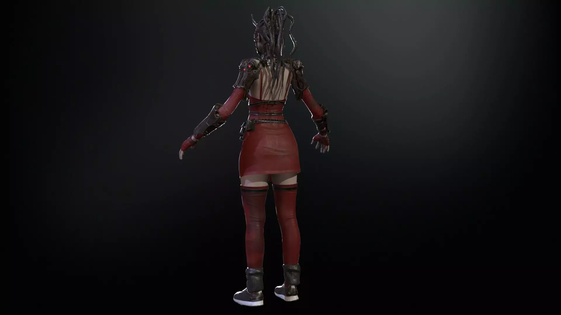 CyberGirl Low-poly 3D model_15