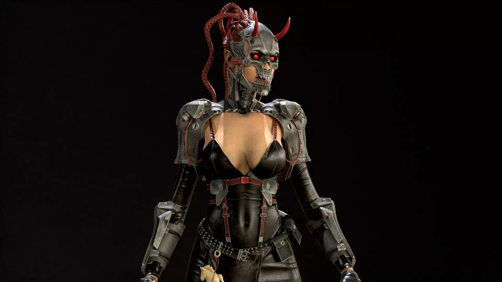 CyberGirl Low-poly 3D model_37