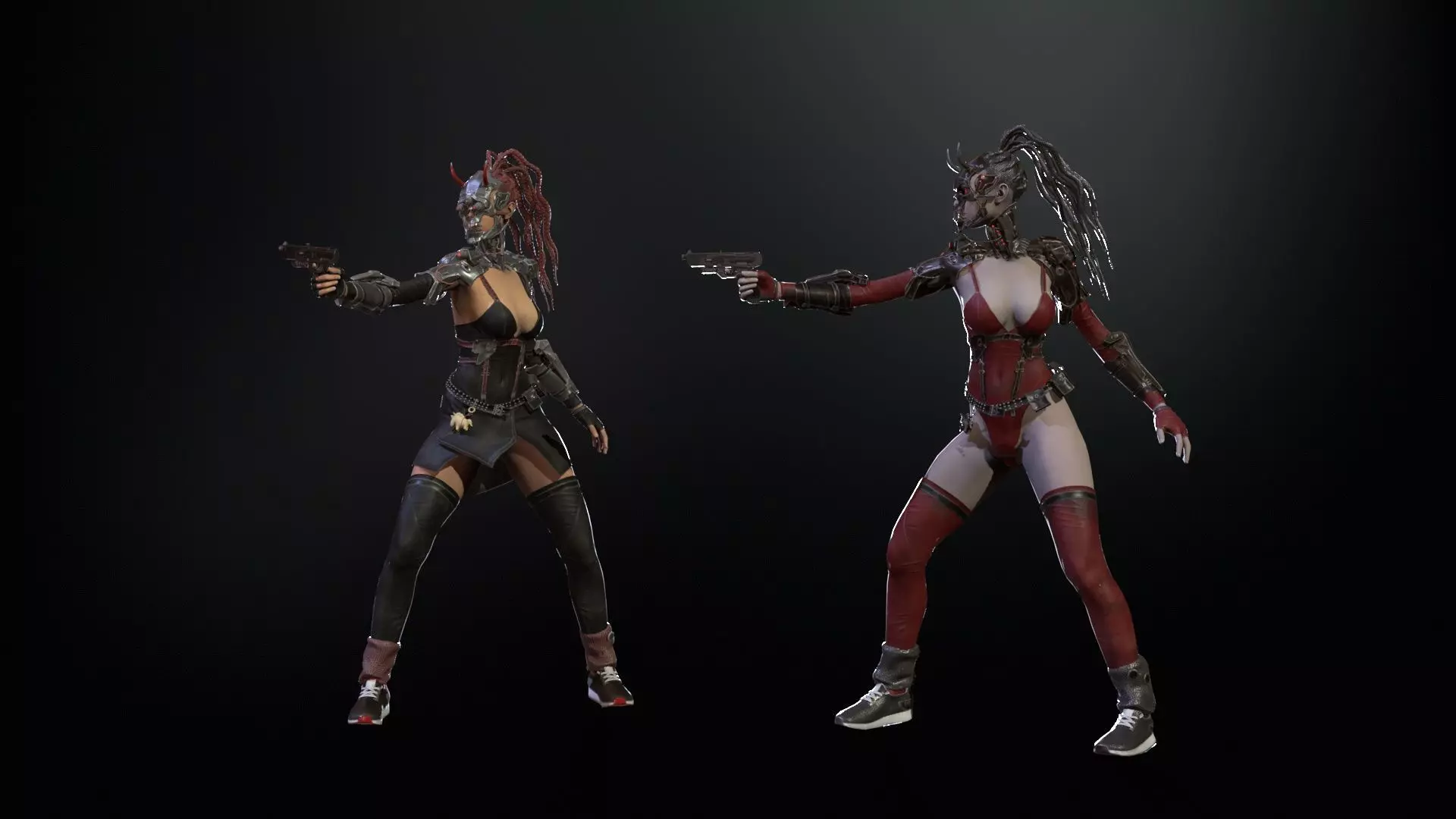 CyberGirl Low-poly 3D model_10