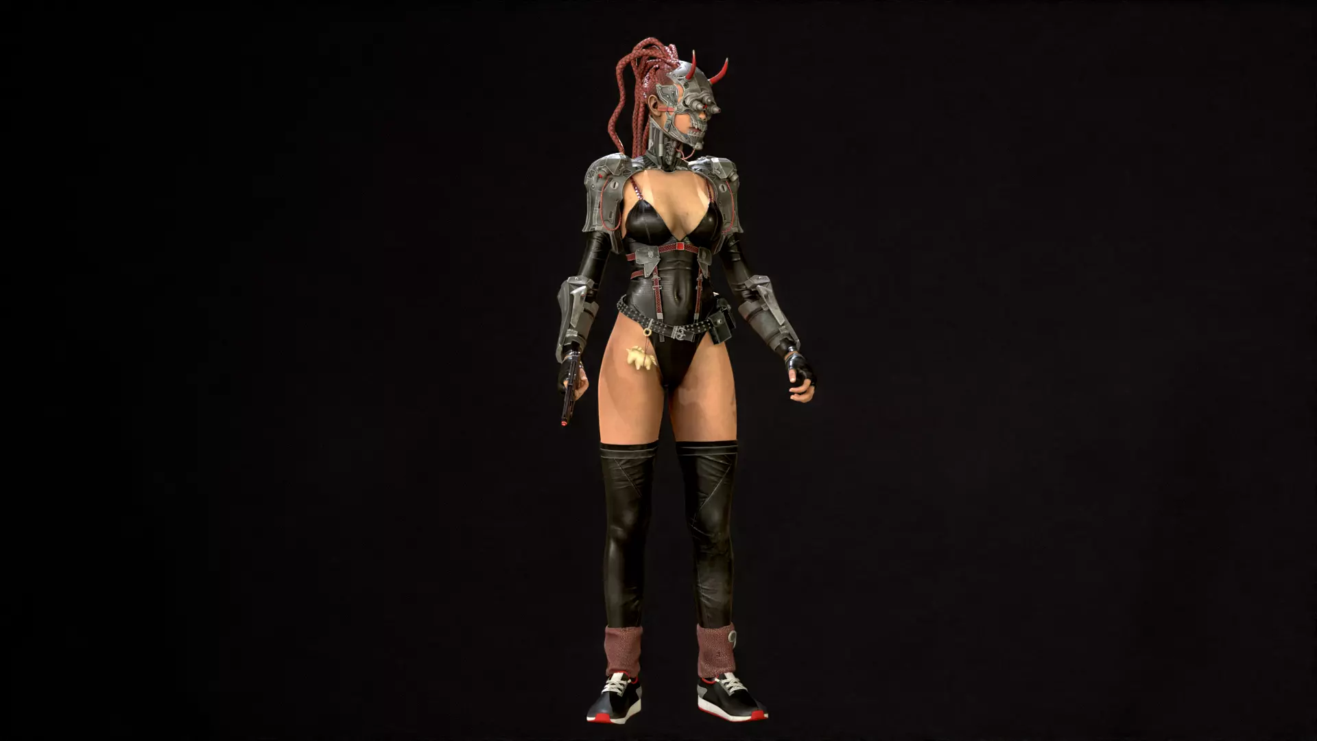 CyberGirl Low-poly 3D model_42