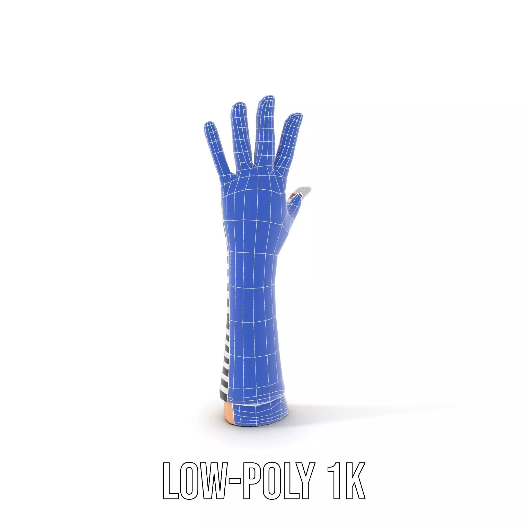 Striped Knit Glove Model Pack Low-poly 3D model_22