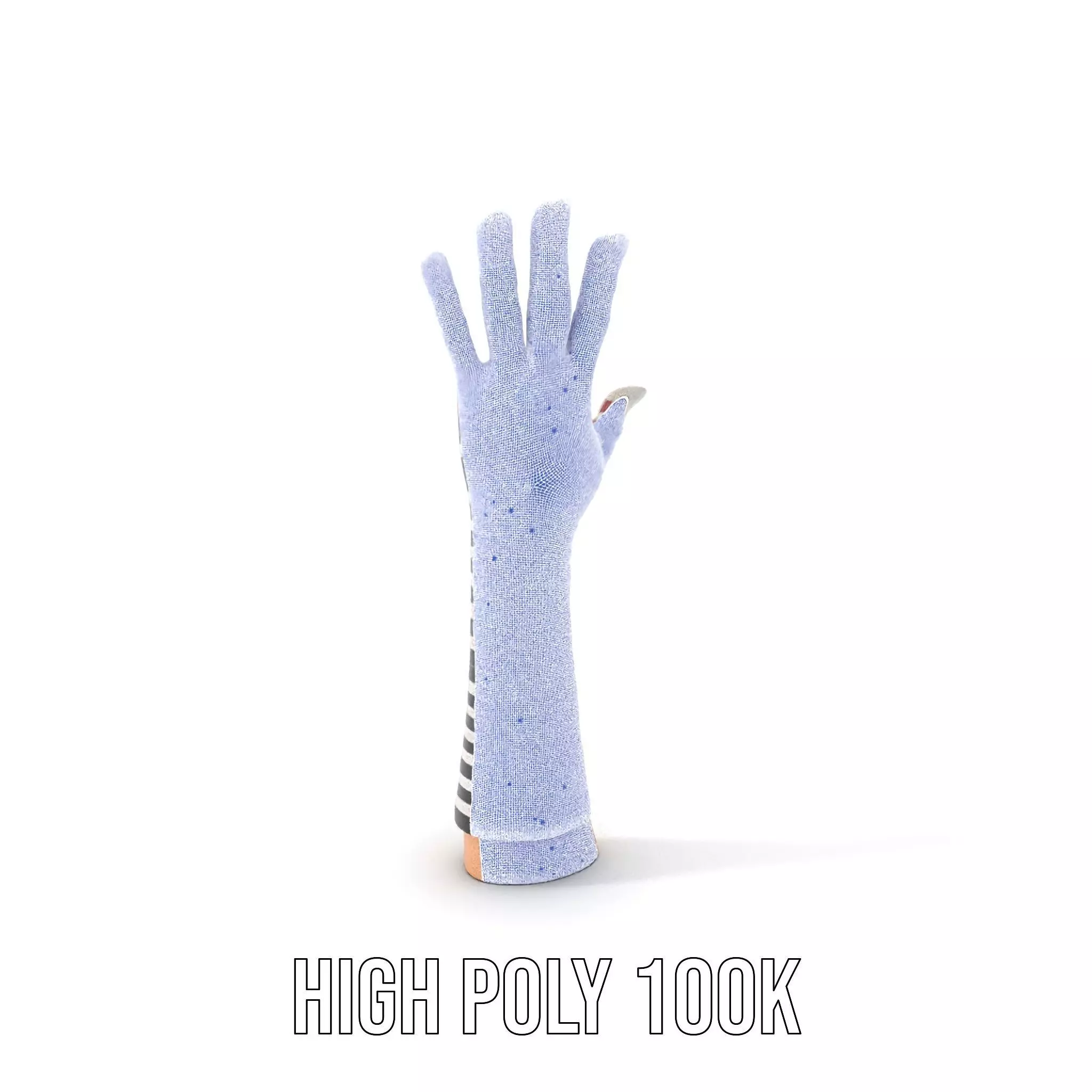 Striped Knit Glove Model Pack Low-poly 3D model_4