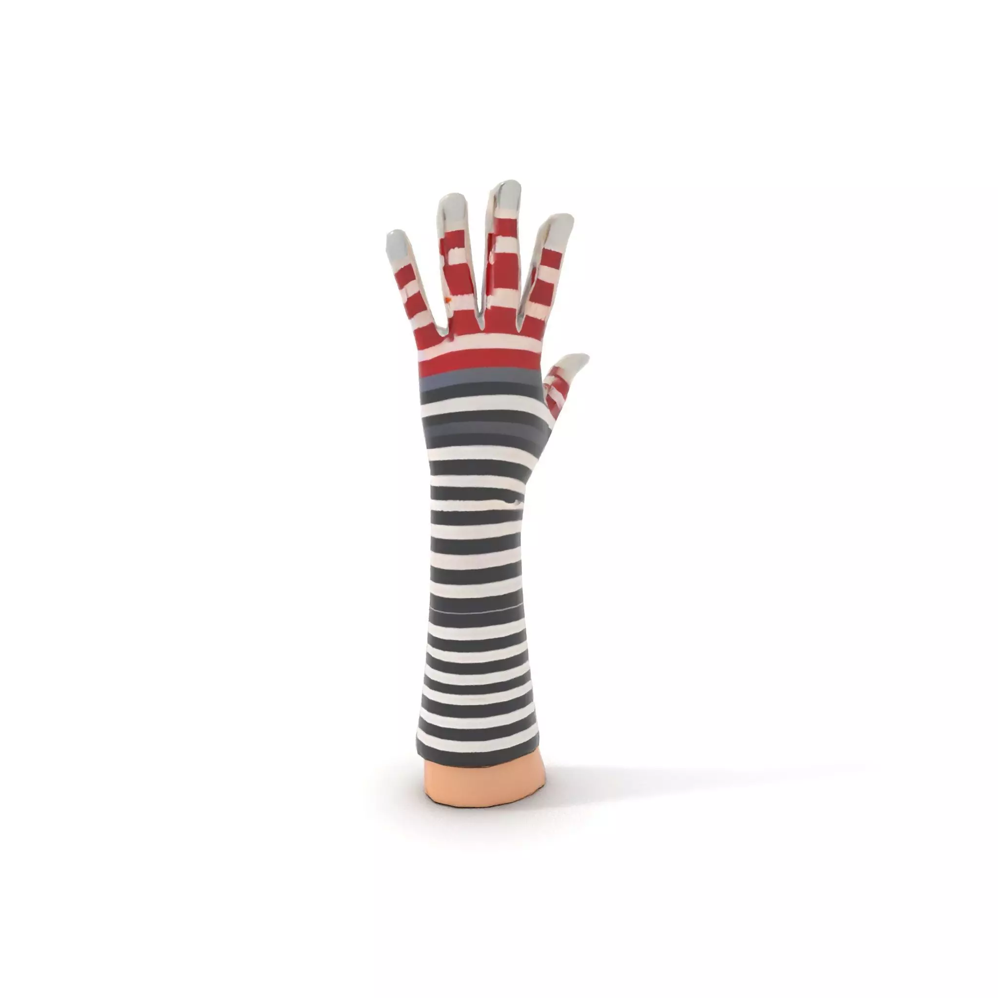Striped Knit Glove Model Pack Low-poly 3D model_10