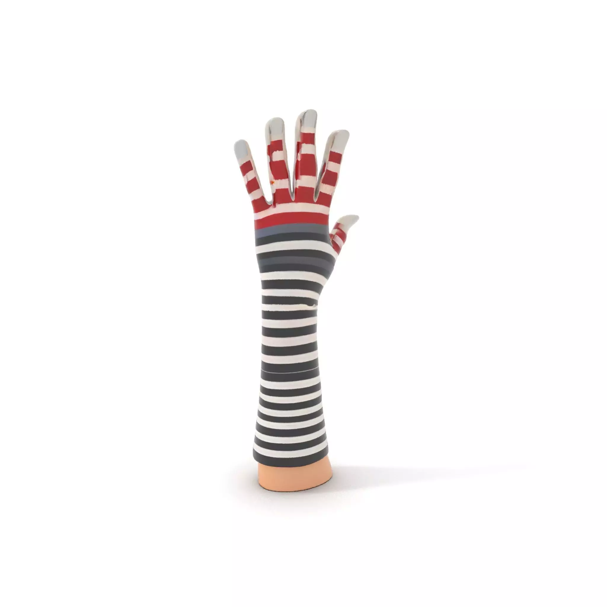 Striped Knit Glove Model Pack Low-poly 3D model_18
