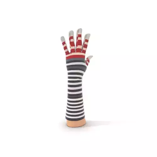 Striped Knit Glove Model Pack Low-poly 3D model