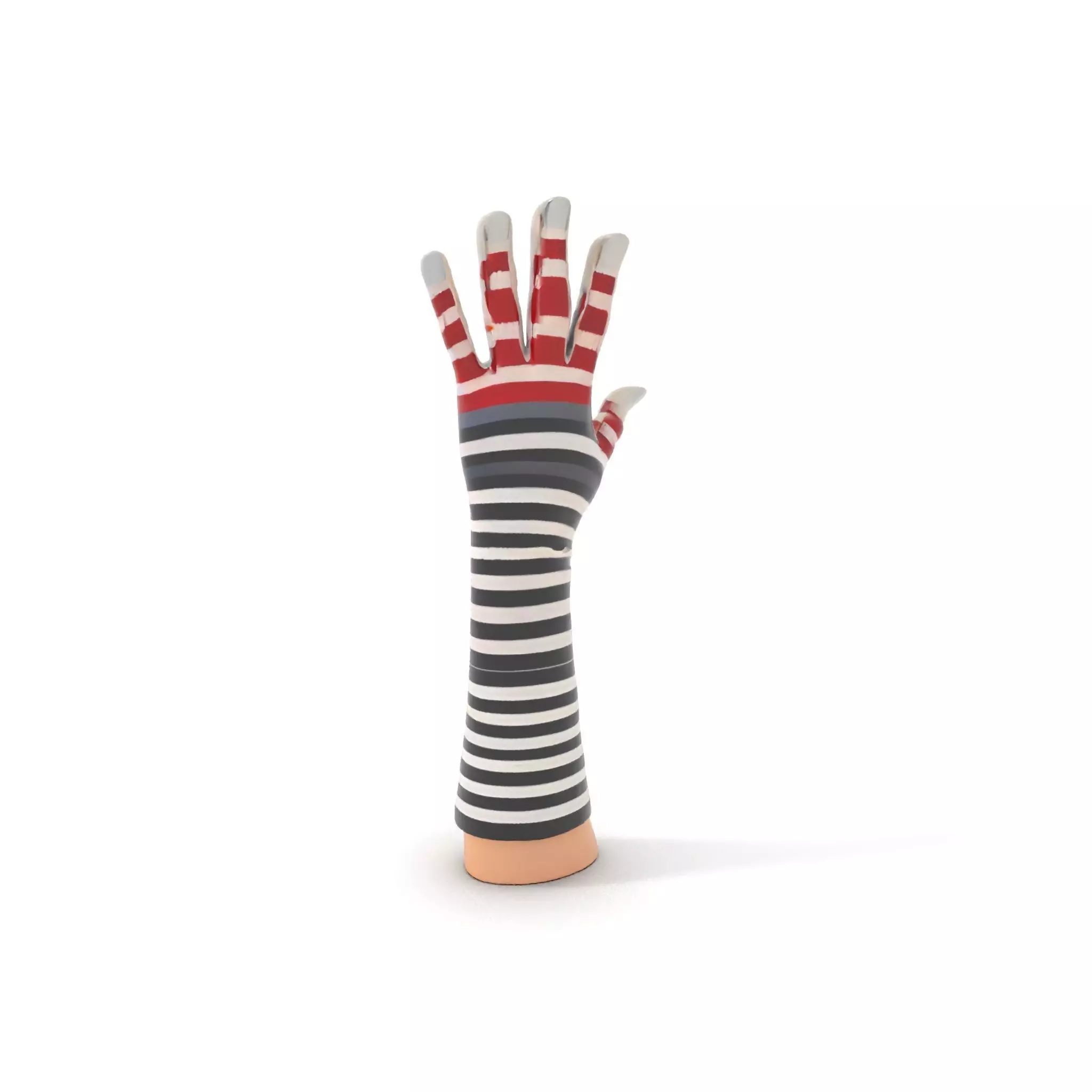 Striped Knit Glove Model Pack Low-poly 3D model_0