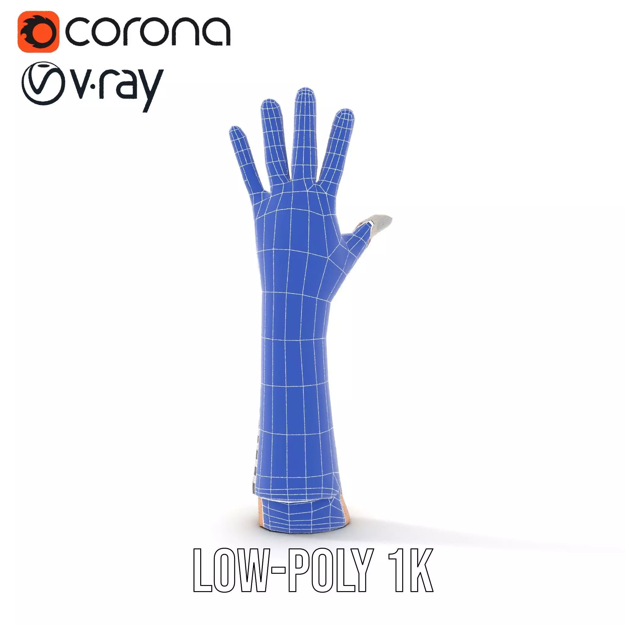 Striped Knit Glove Model Pack Low-poly 3D model_13