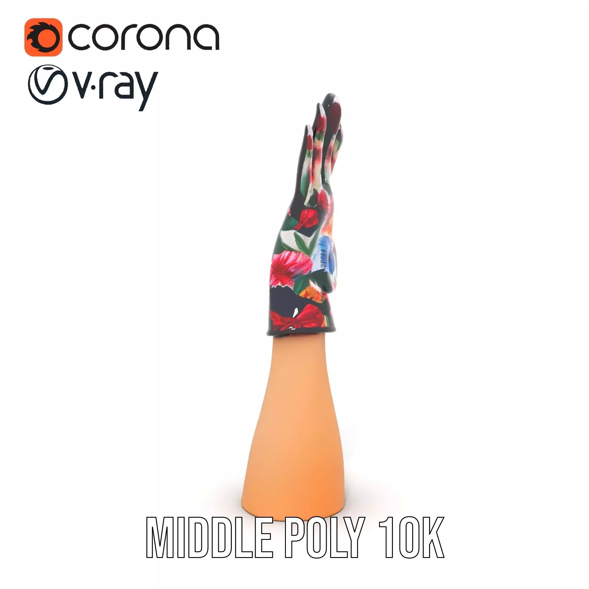 Floral Glove model pack with vibrant design Low-poly 3D model_10