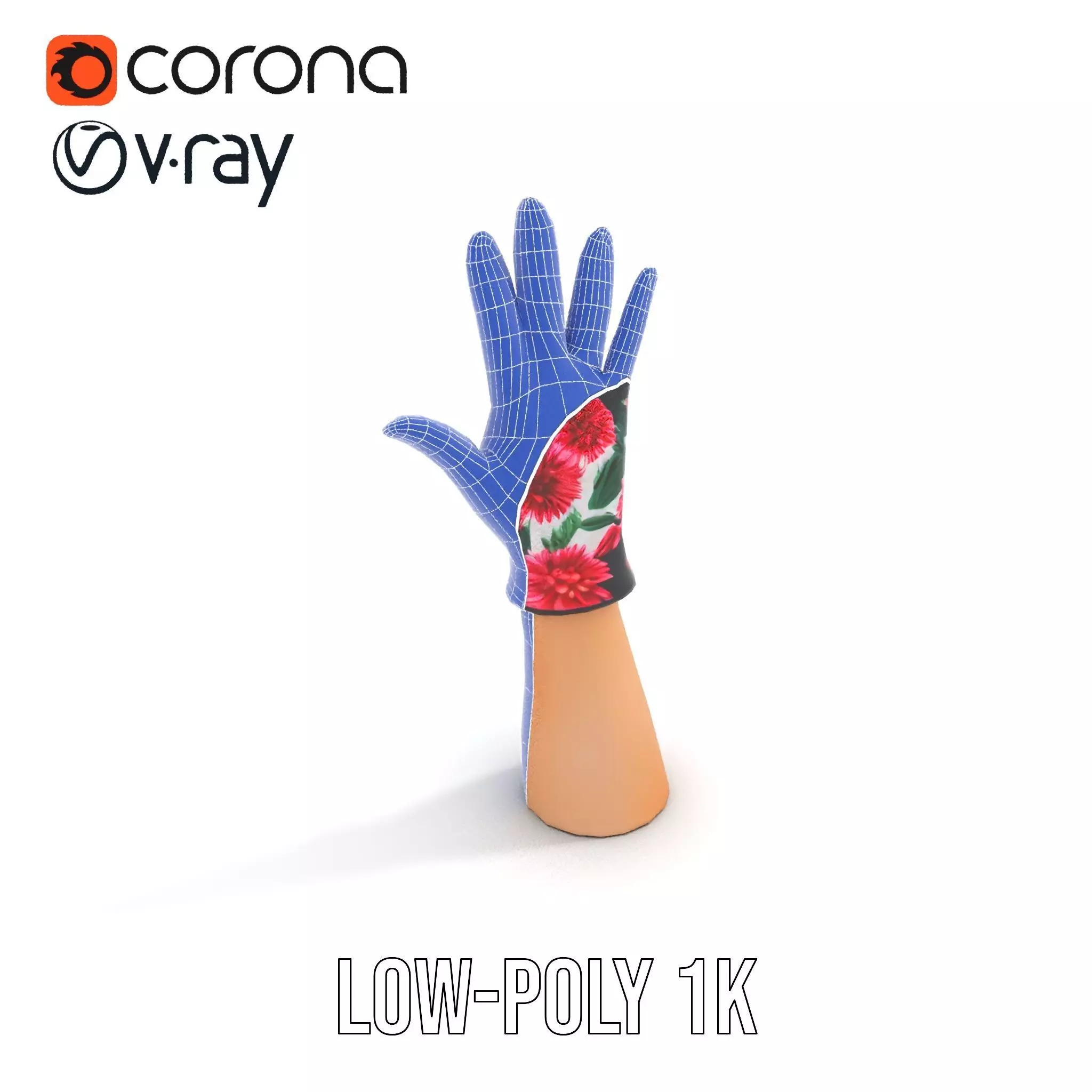 Floral Glove model pack with vibrant design Low-poly 3D model_22