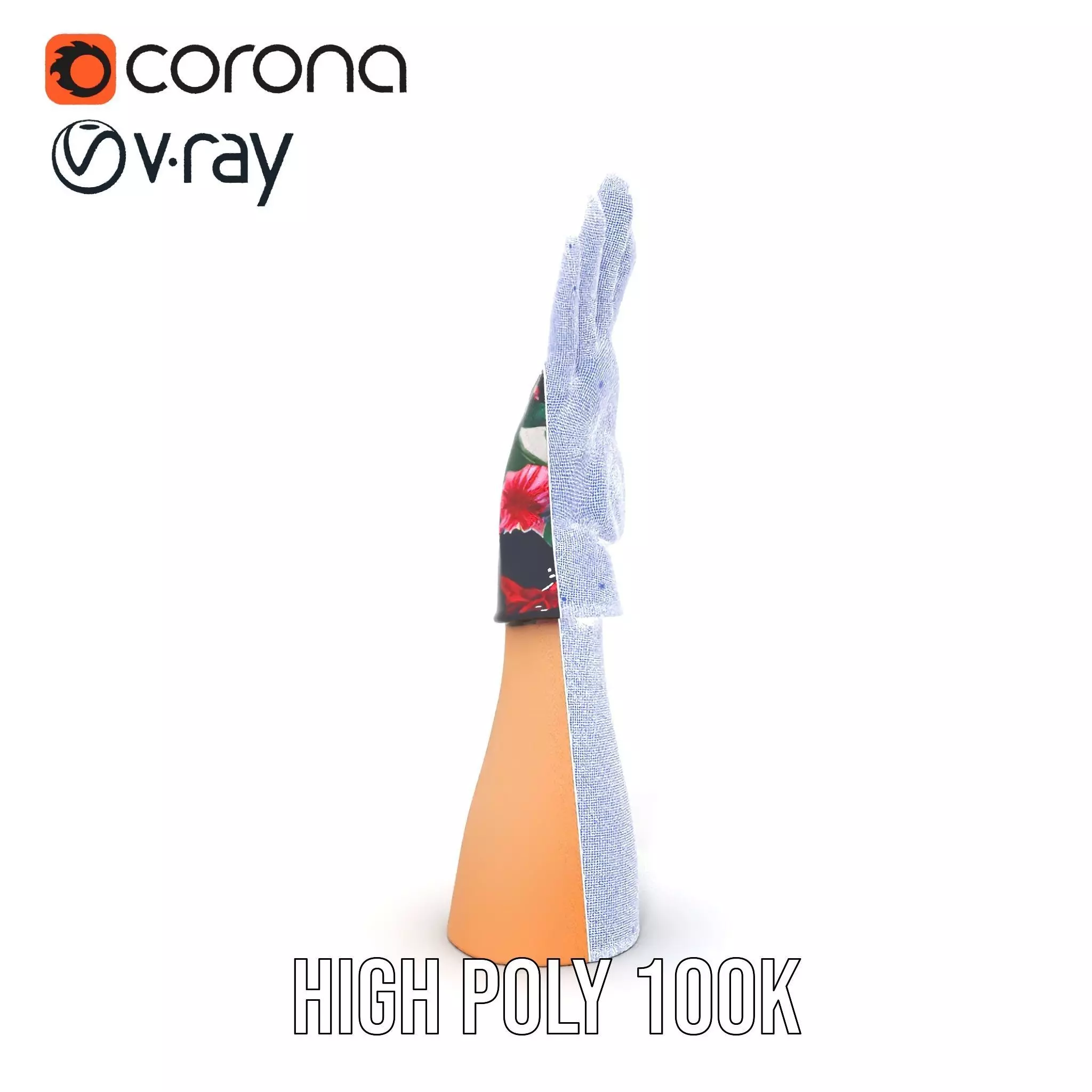 Floral Glove model pack with vibrant design Low-poly 3D model_28