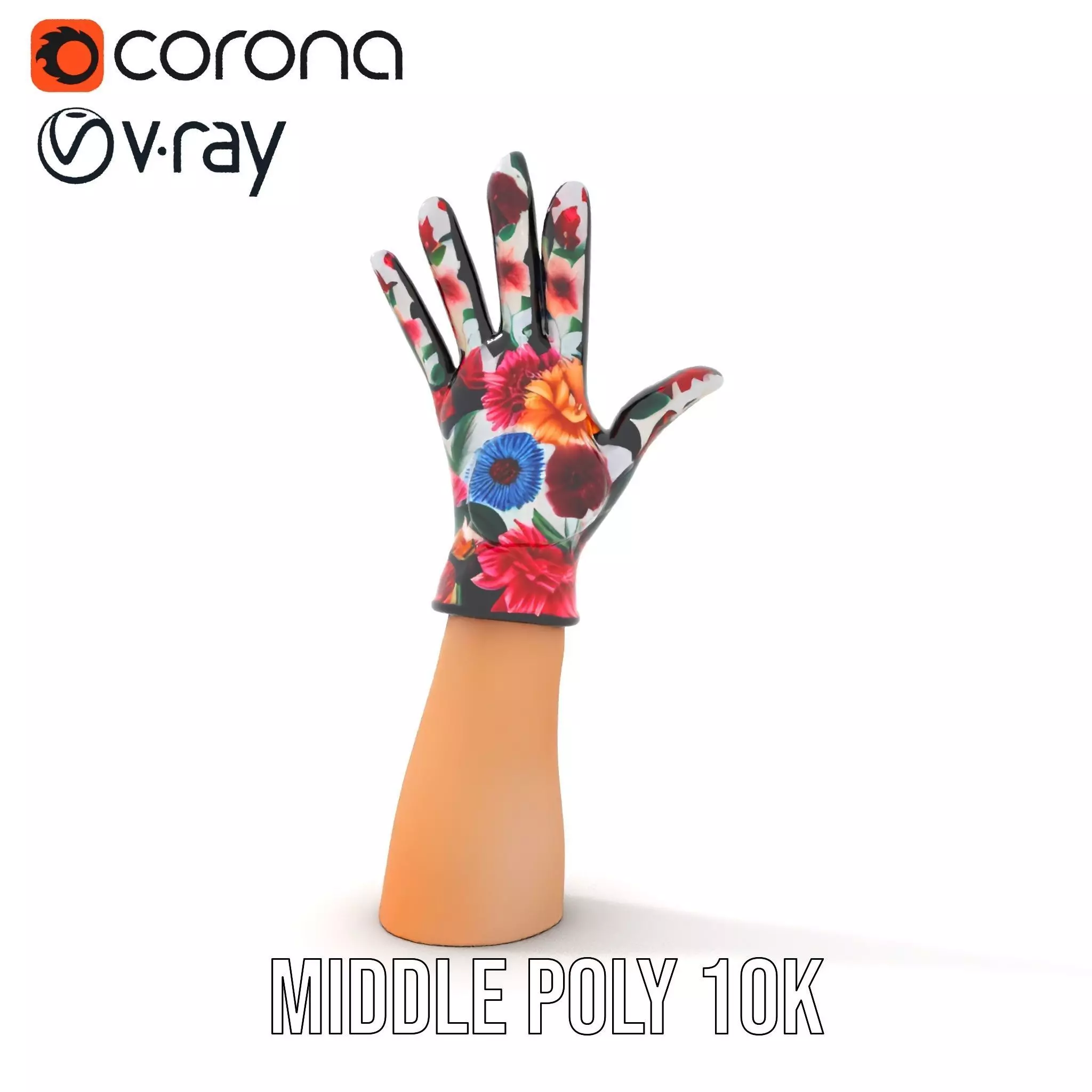 Floral Glove model pack with vibrant design Low-poly 3D model_21