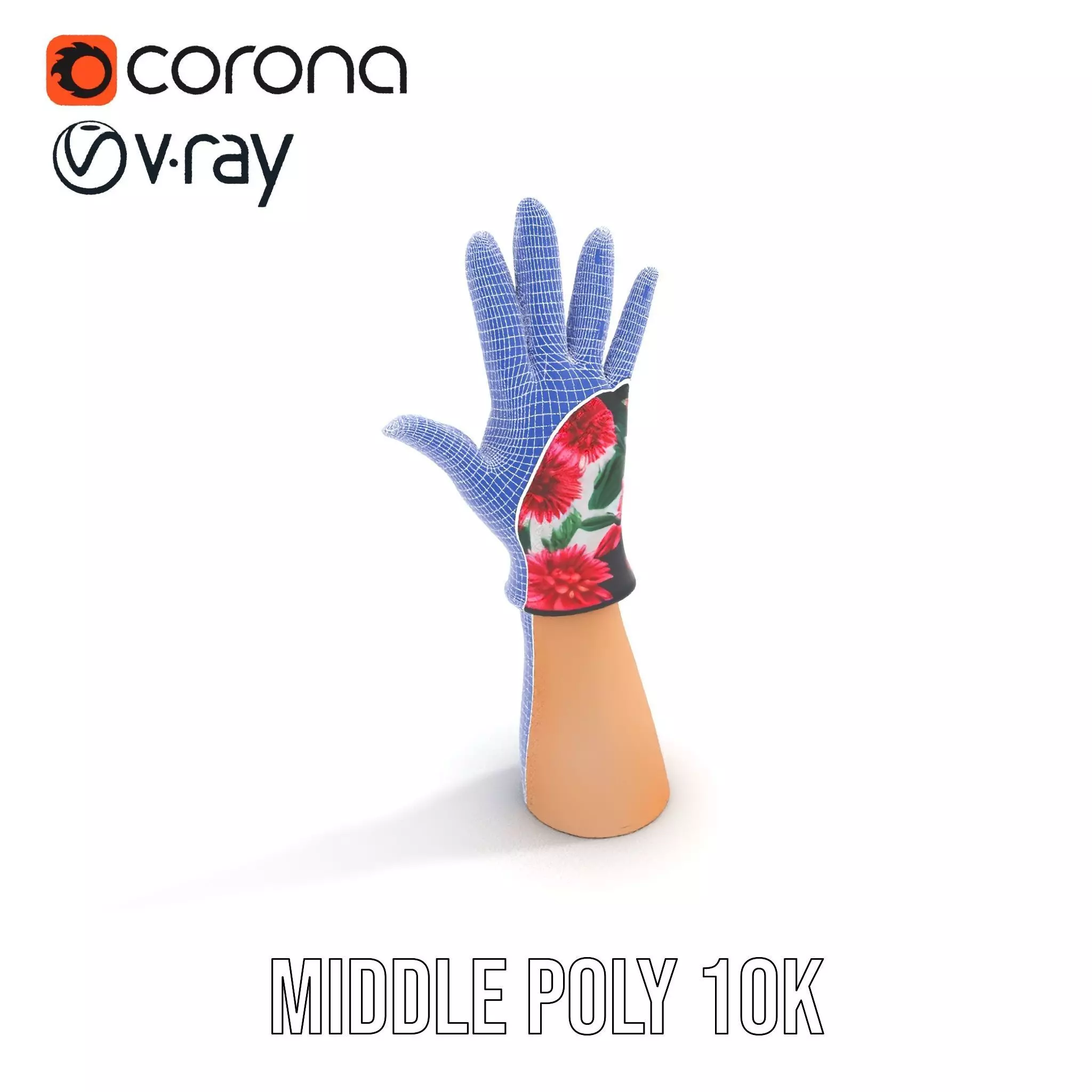 Floral Glove model pack with vibrant design Low-poly 3D model_18