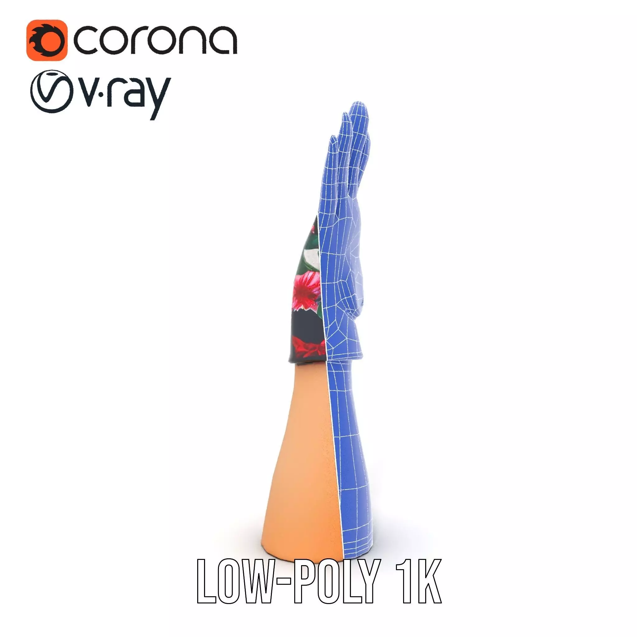 Floral Glove model pack with vibrant design Low-poly 3D model_30