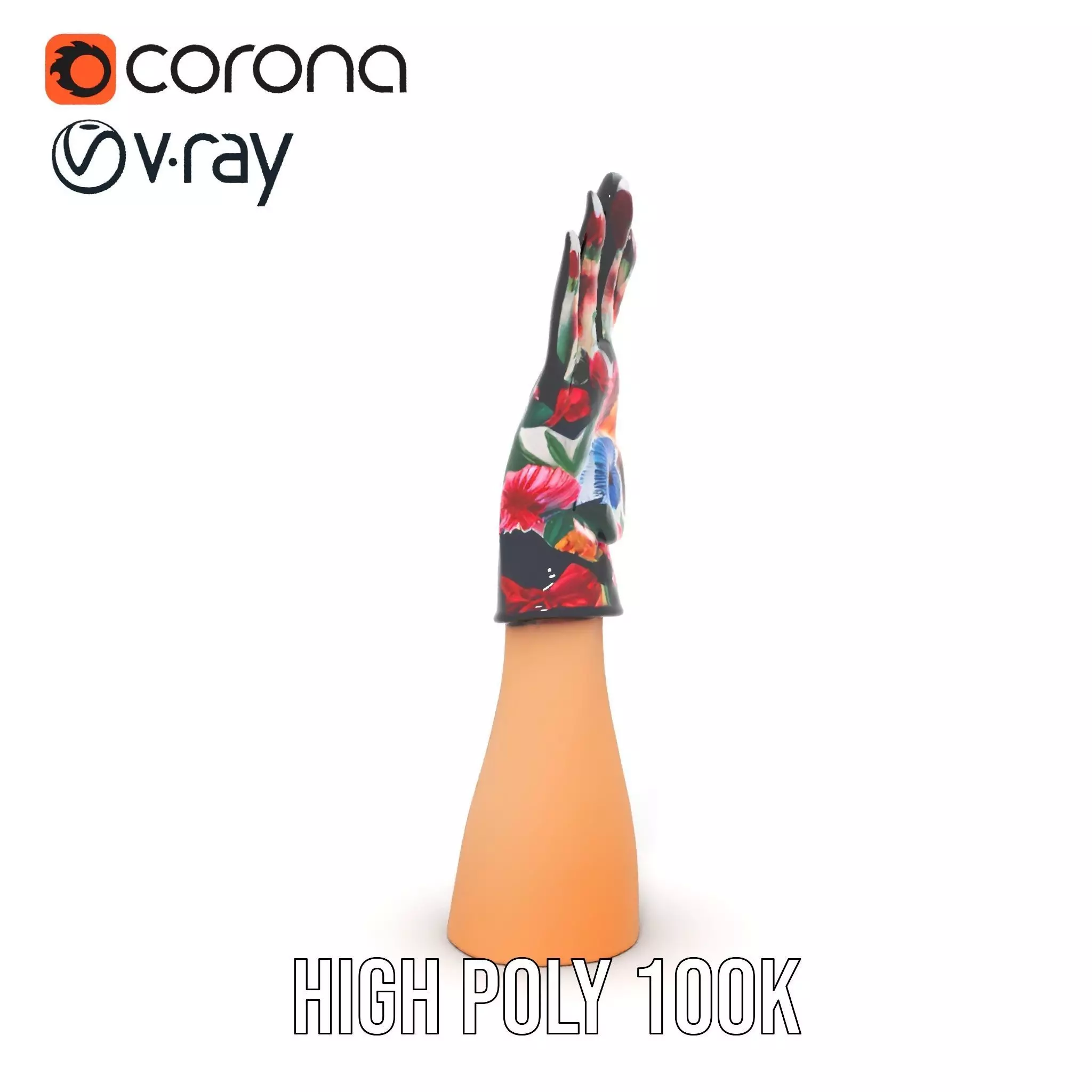 Floral Glove model pack with vibrant design Low-poly 3D model_23