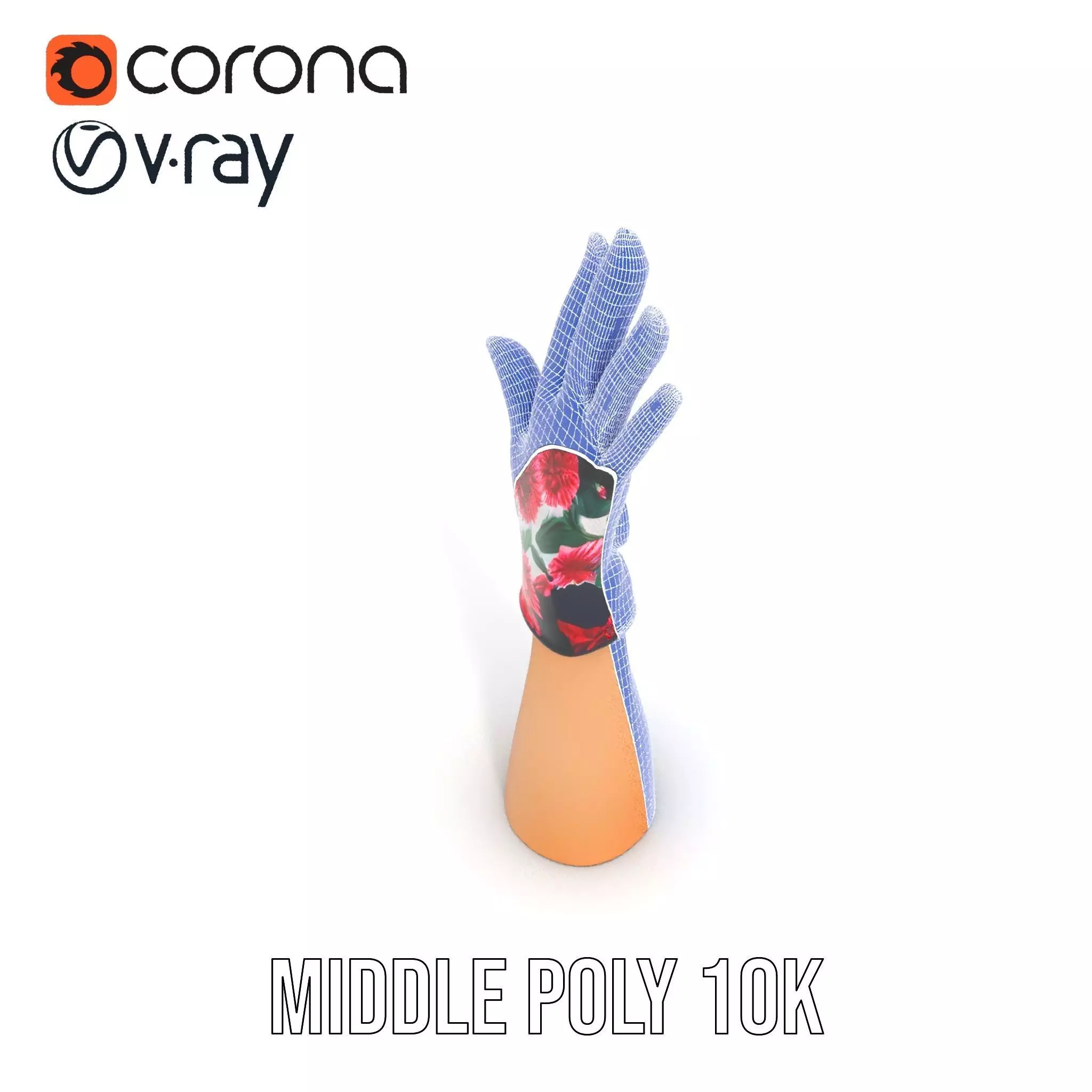 Floral Glove model pack with vibrant design Low-poly 3D model_26