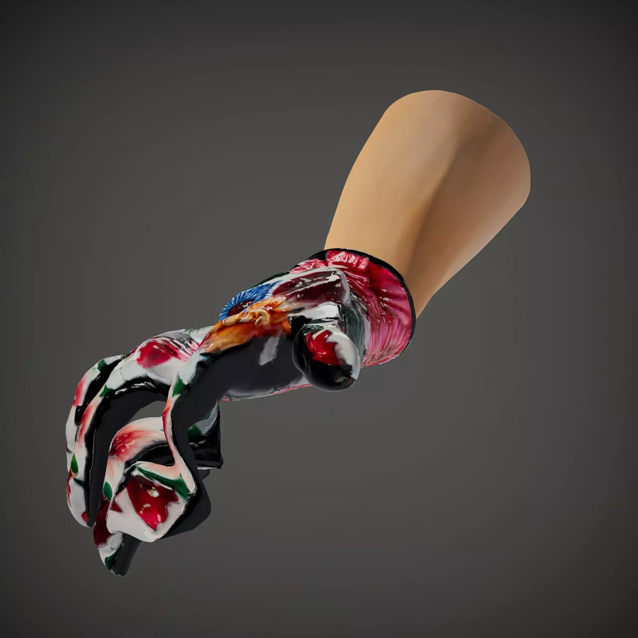 Floral Glove model pack with vibrant design Low-poly 3D model_34