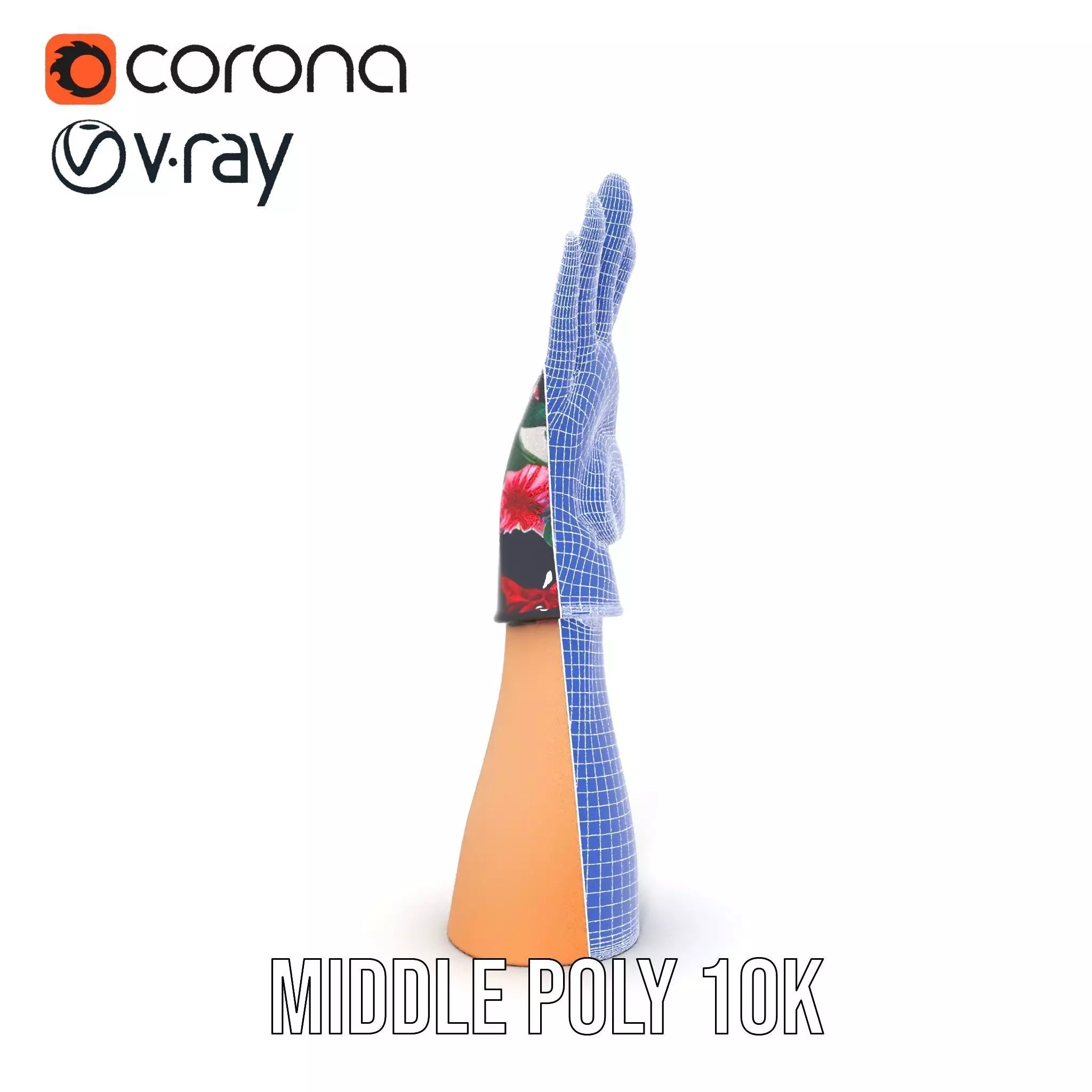 Floral Glove model pack with vibrant design Low-poly 3D model_29