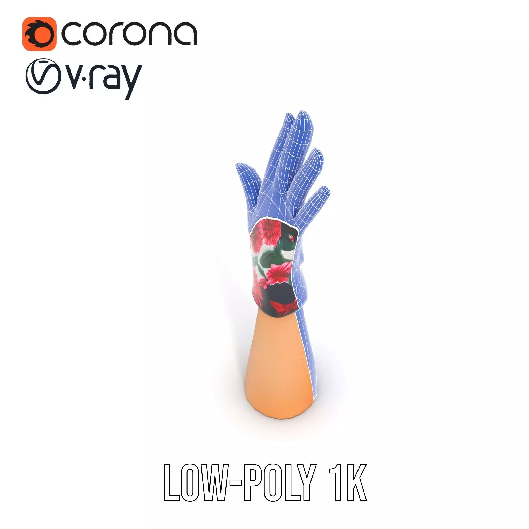 Floral Glove model pack with vibrant design Low-poly 3D model_27