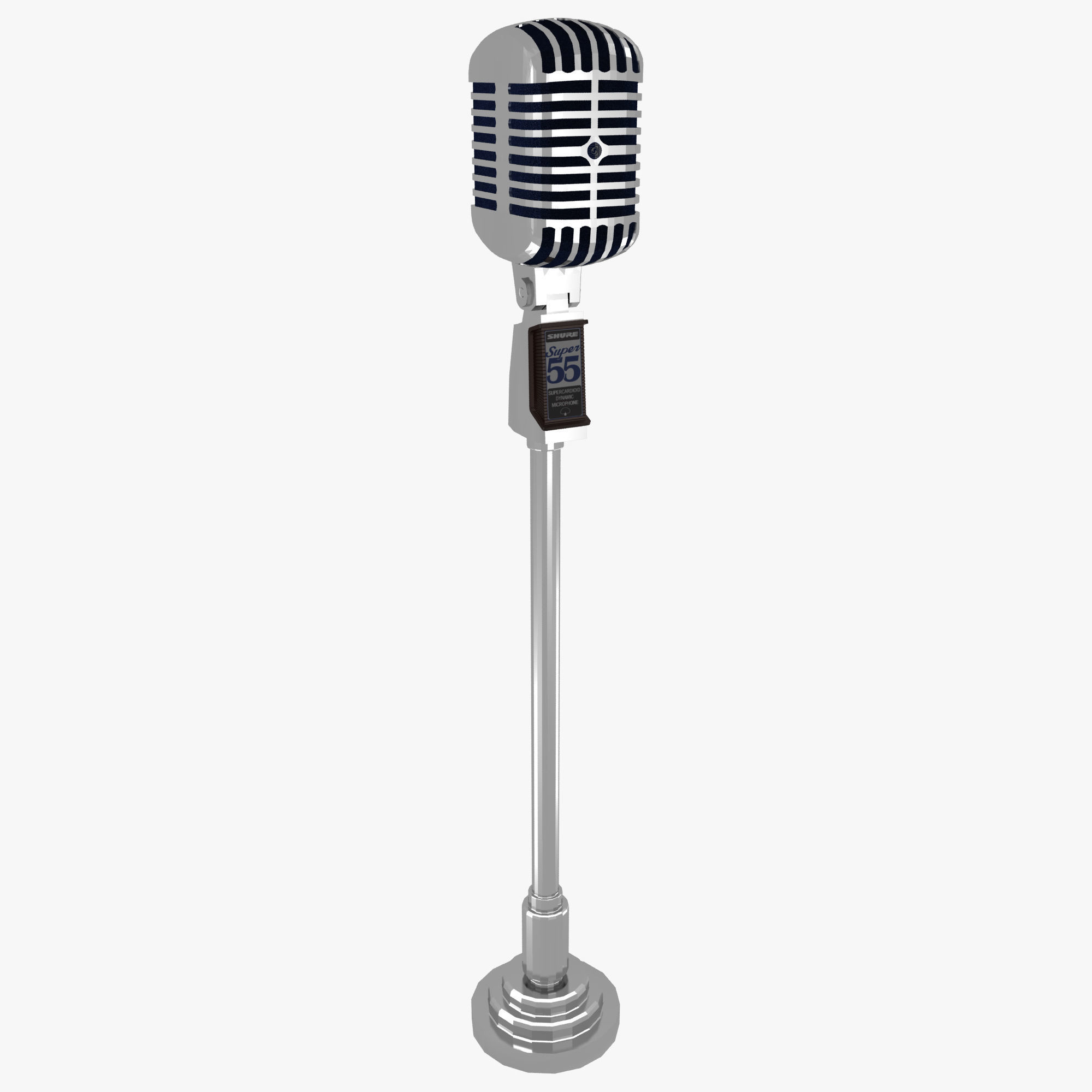 Vintage Microphone With Stant 3D model