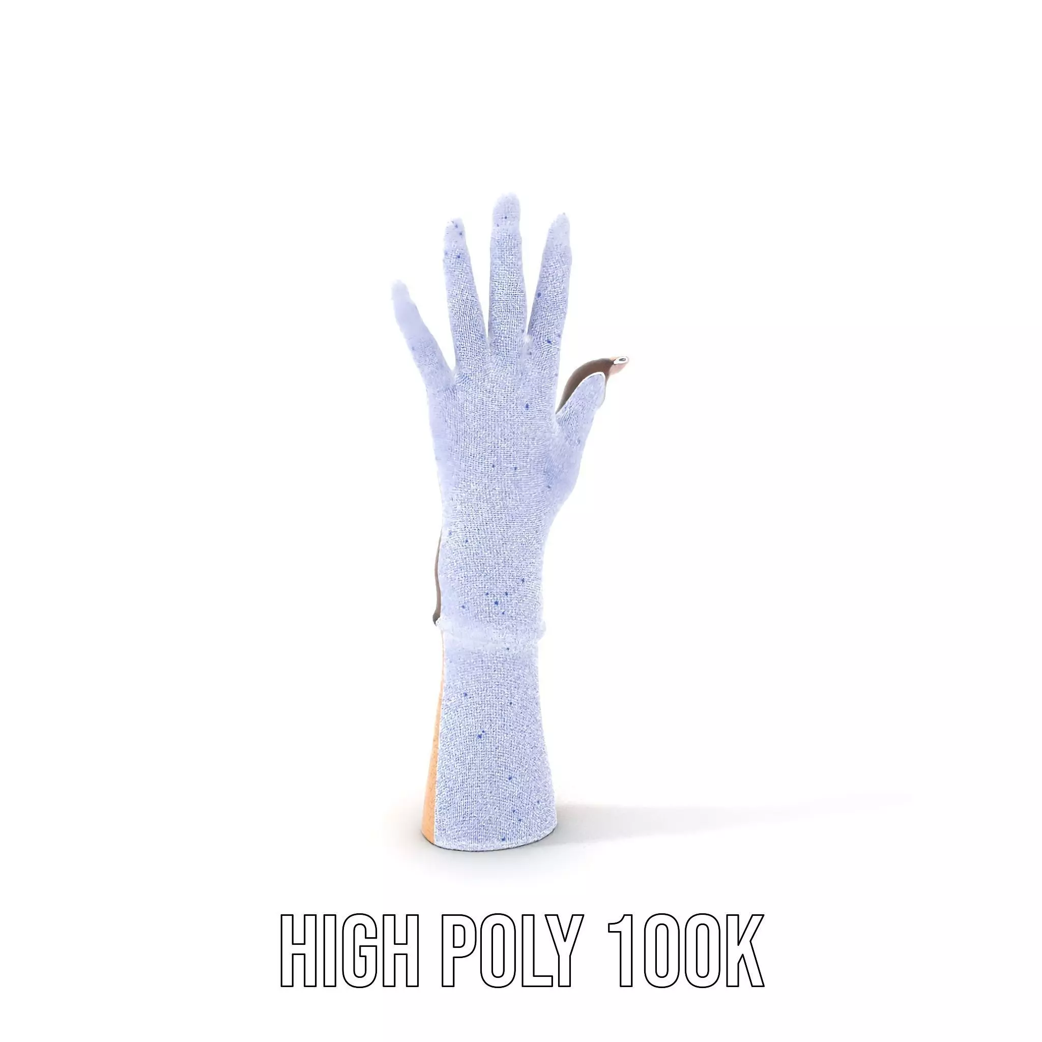 Elegant Mesh Glove Hand Model Pack Low-poly 3D model_4